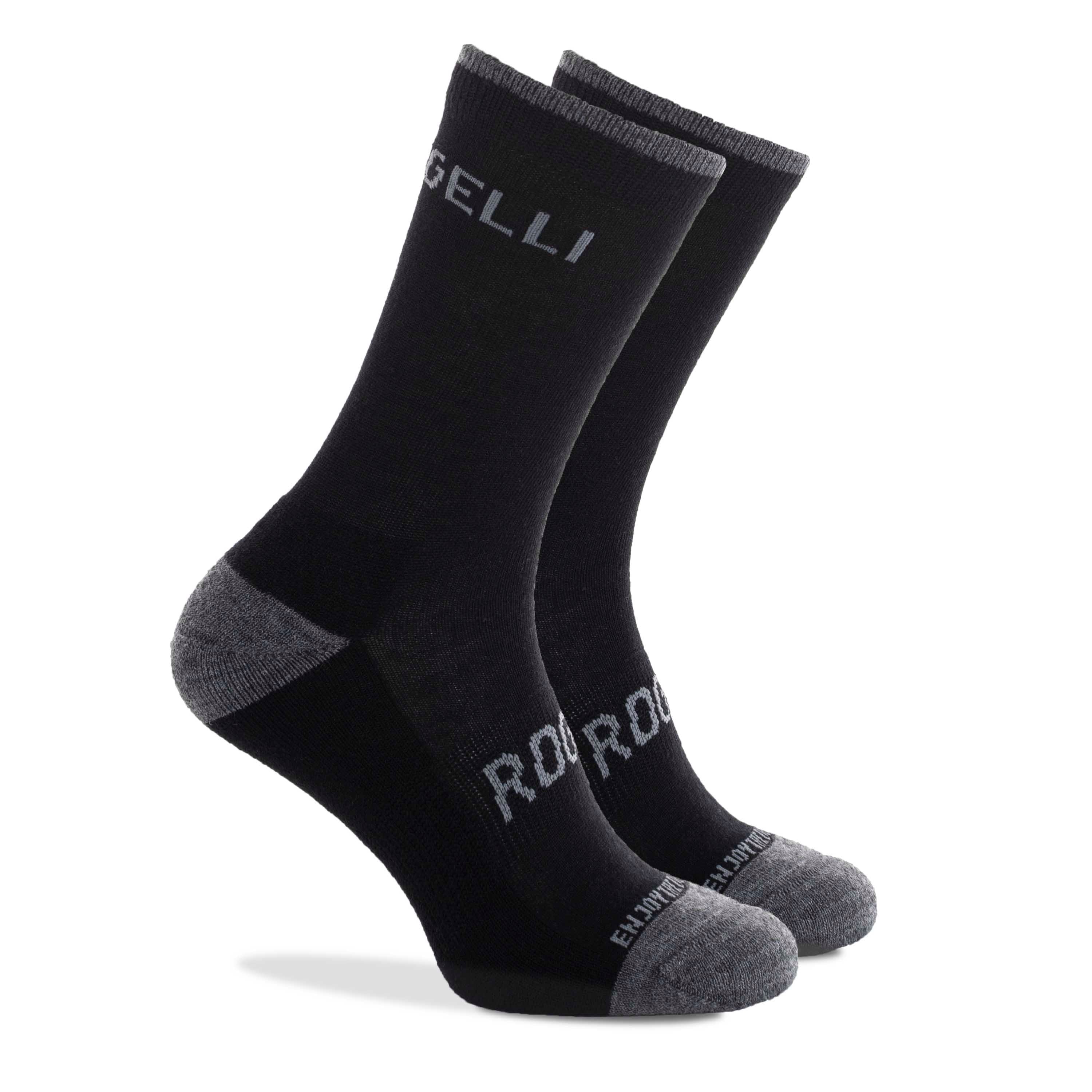 Merino Wol Winter Fietssokken - Zwart