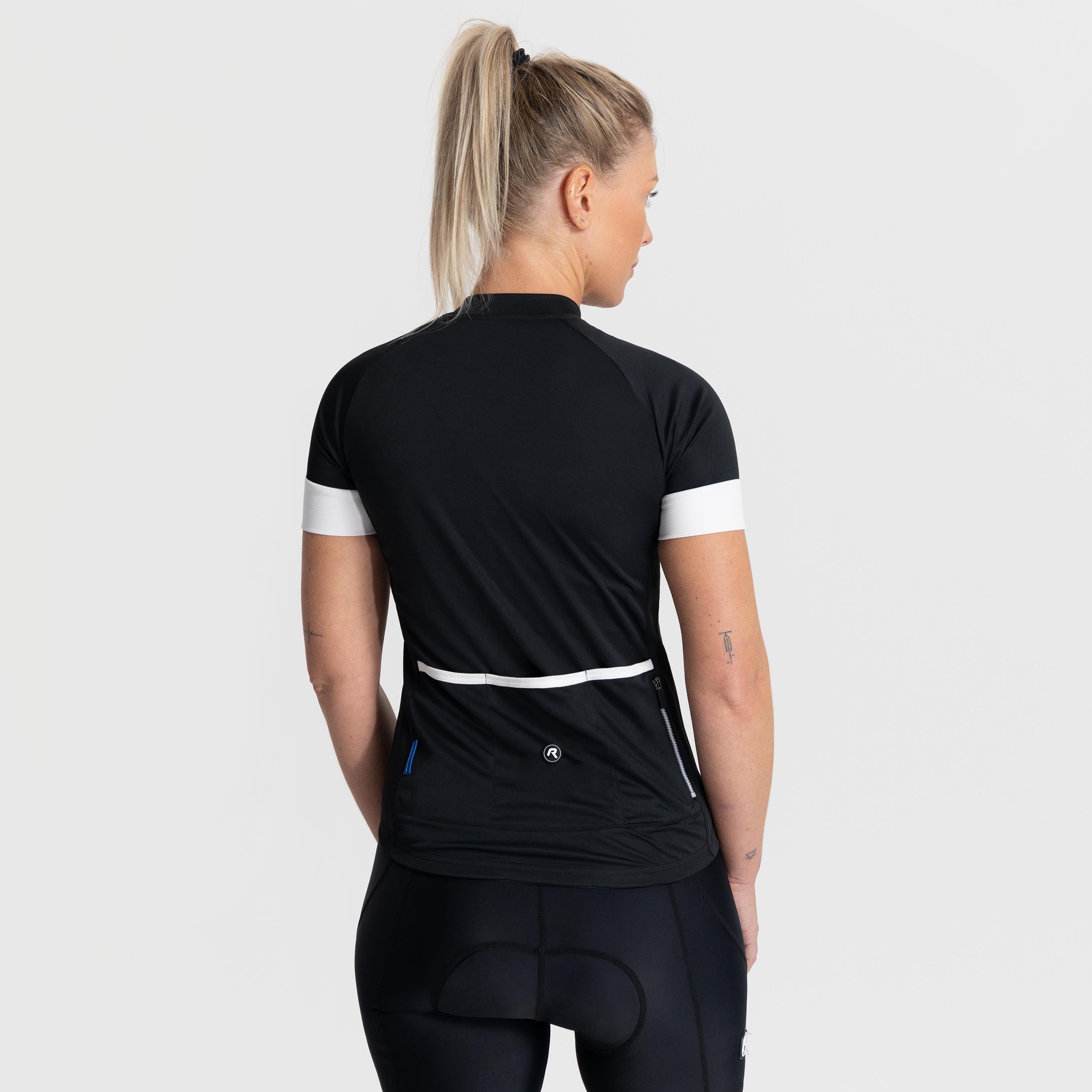 Modesta Fietsshirt Dames - Zwart/Wit
