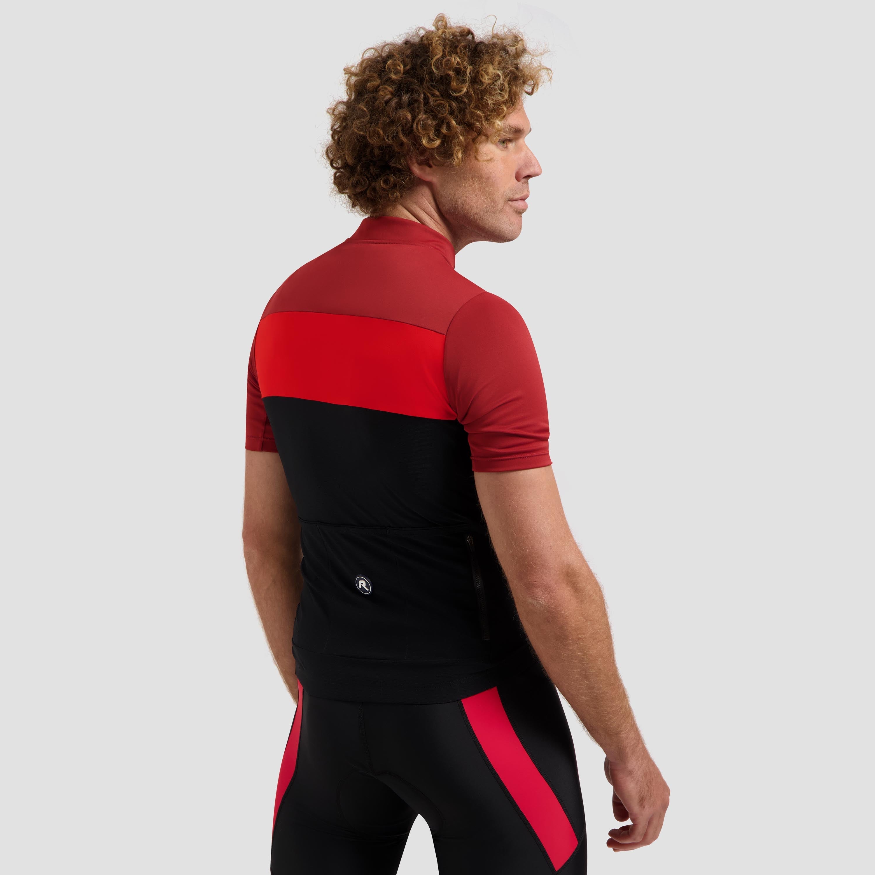 Core Block Fietsshirt Heren - Zwart/Bordeaux/Rood