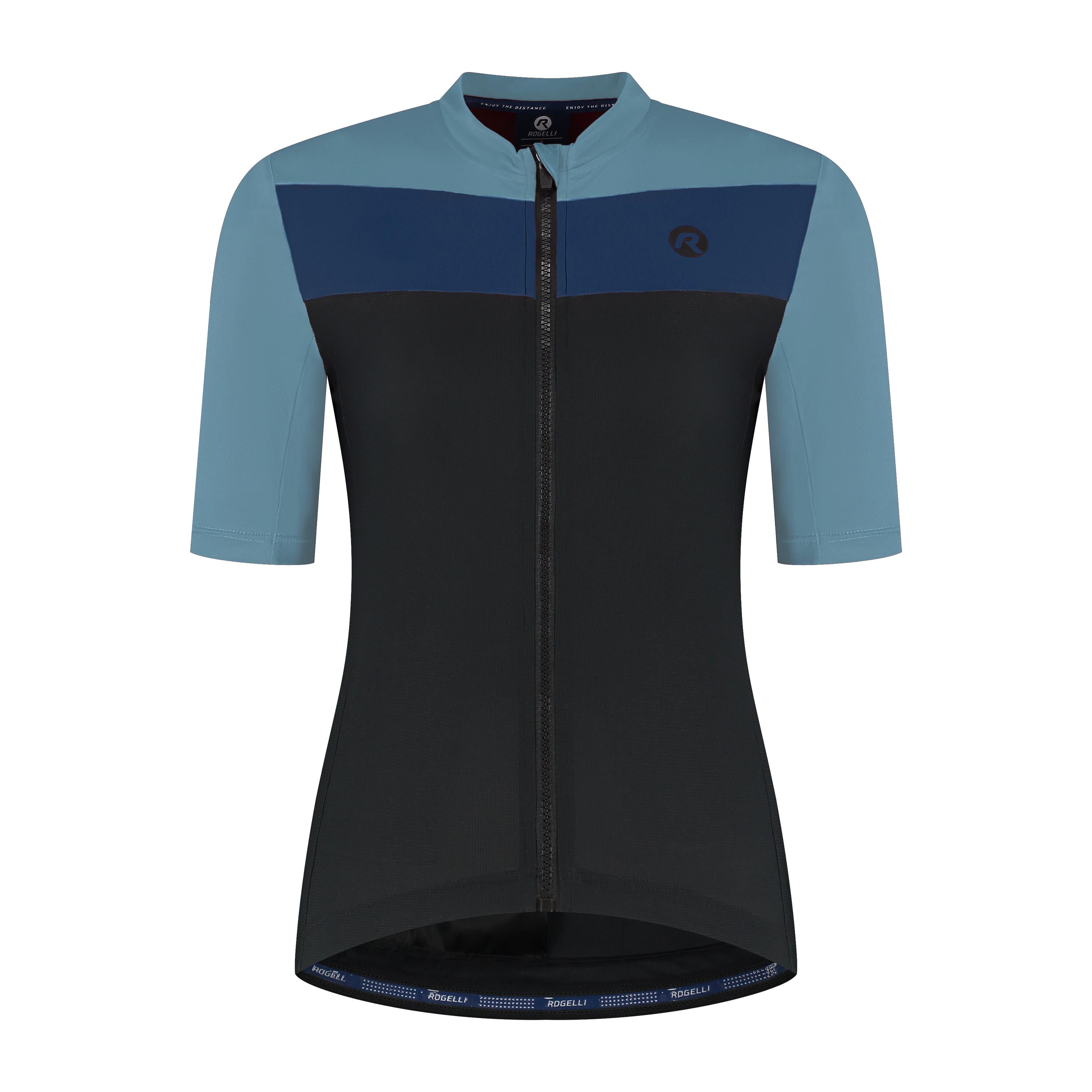 Core Block Fietsshirt Dames - Zwart/Lichtblauw/Donkerblauw
