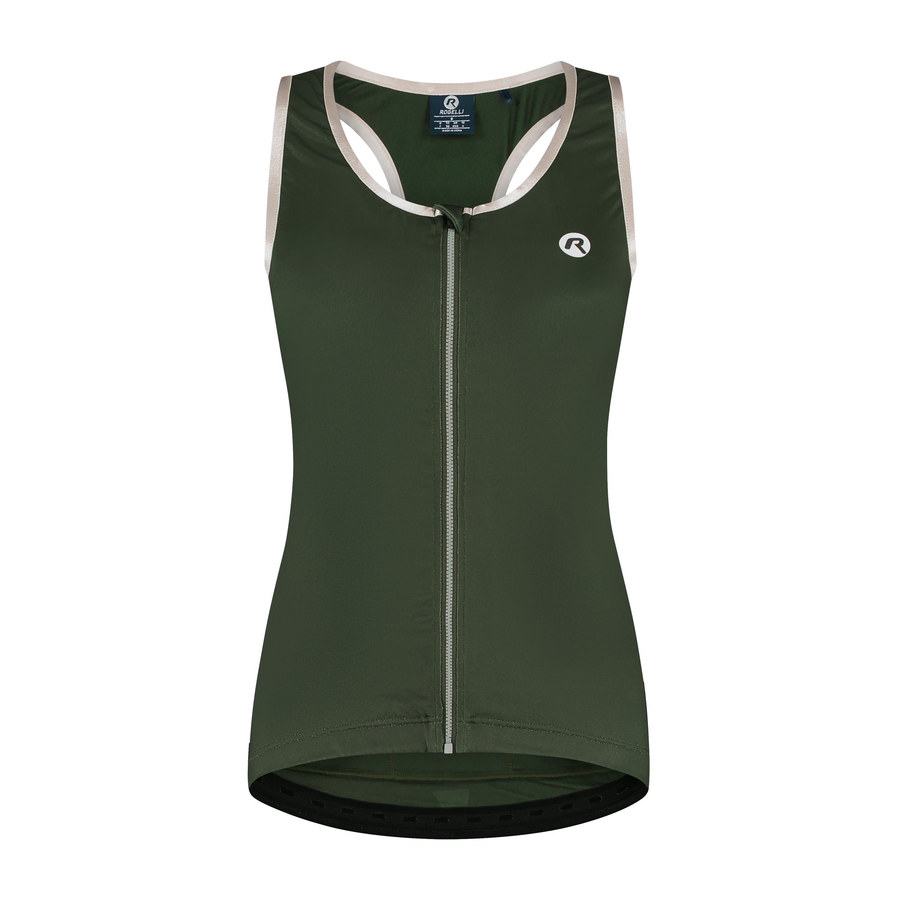 Abbey Tanktop Dames - Legergroen/Taupe