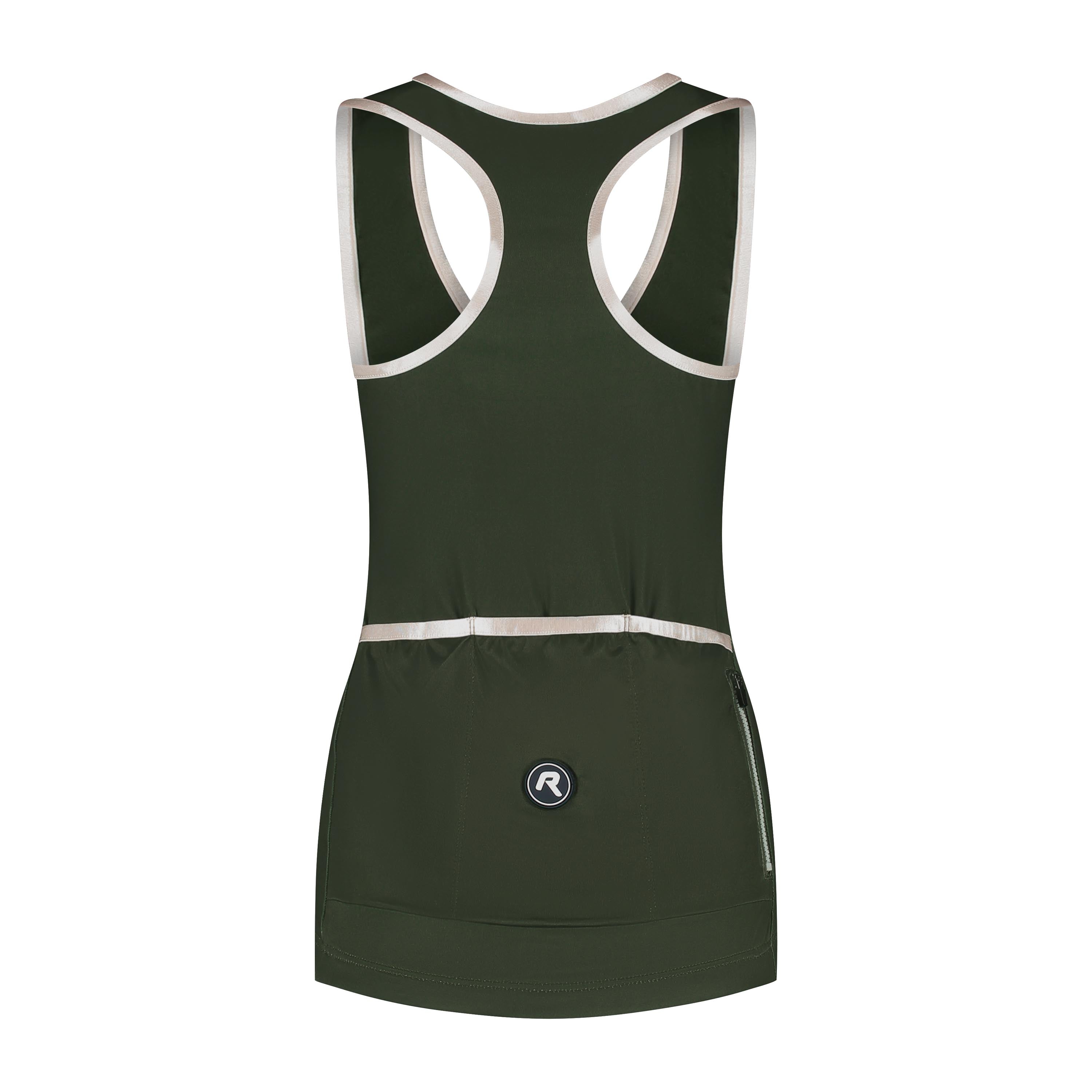 Abbey Tanktop Dames - Legergroen/Taupe