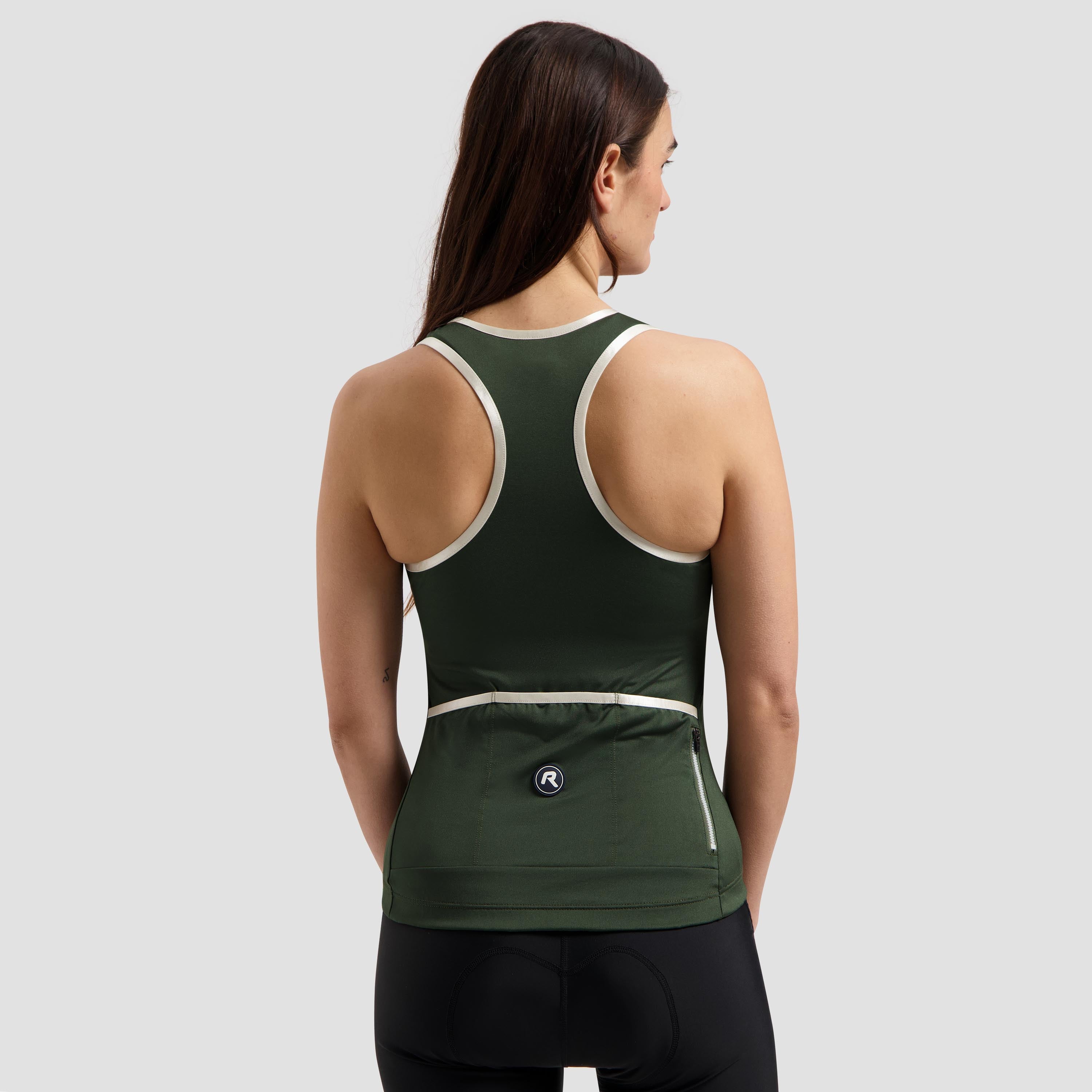 Abbey Tanktop Dames - Legergroen/Taupe