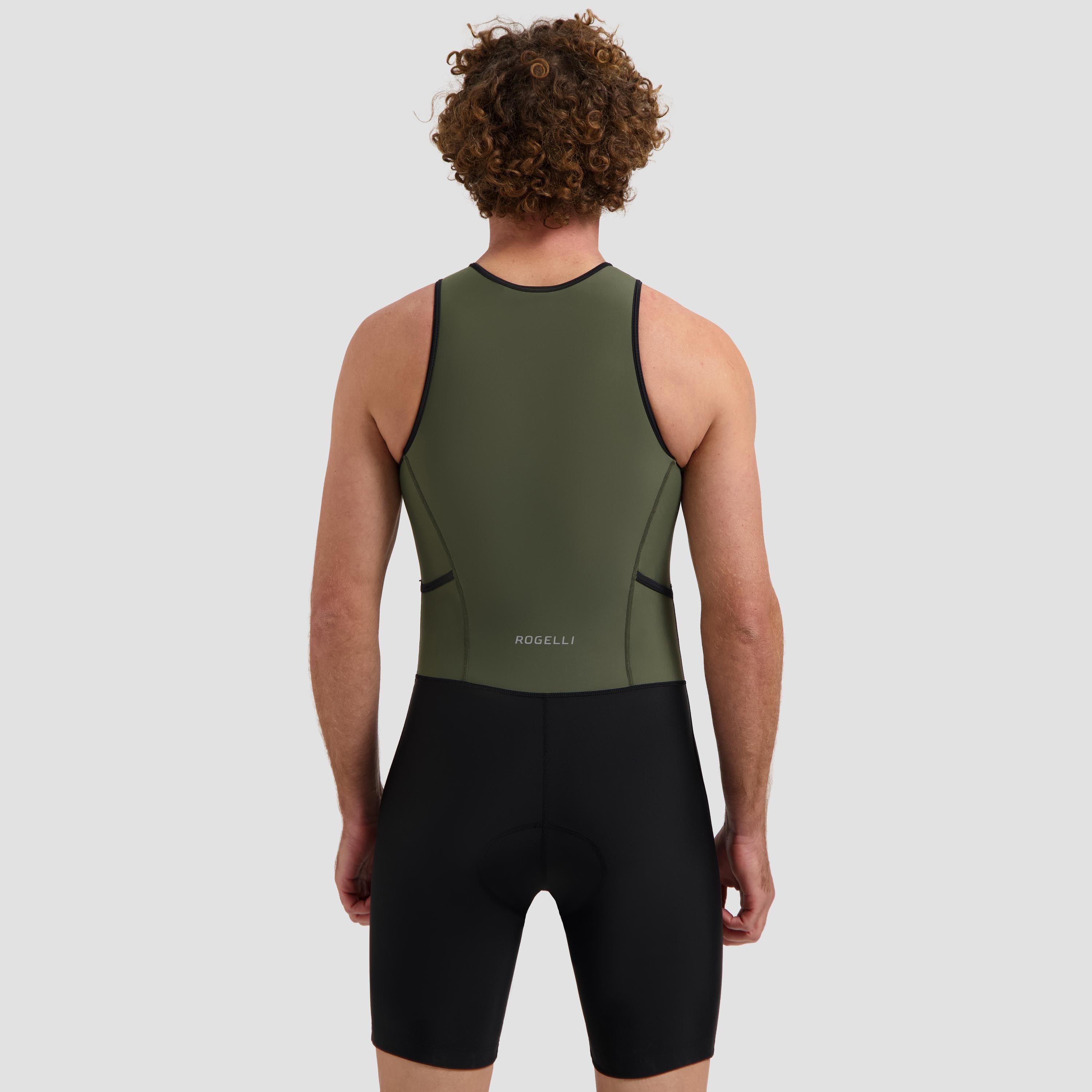 Florida Triathlonanzug ohne Ärmel - Schwarz/Armeegrün