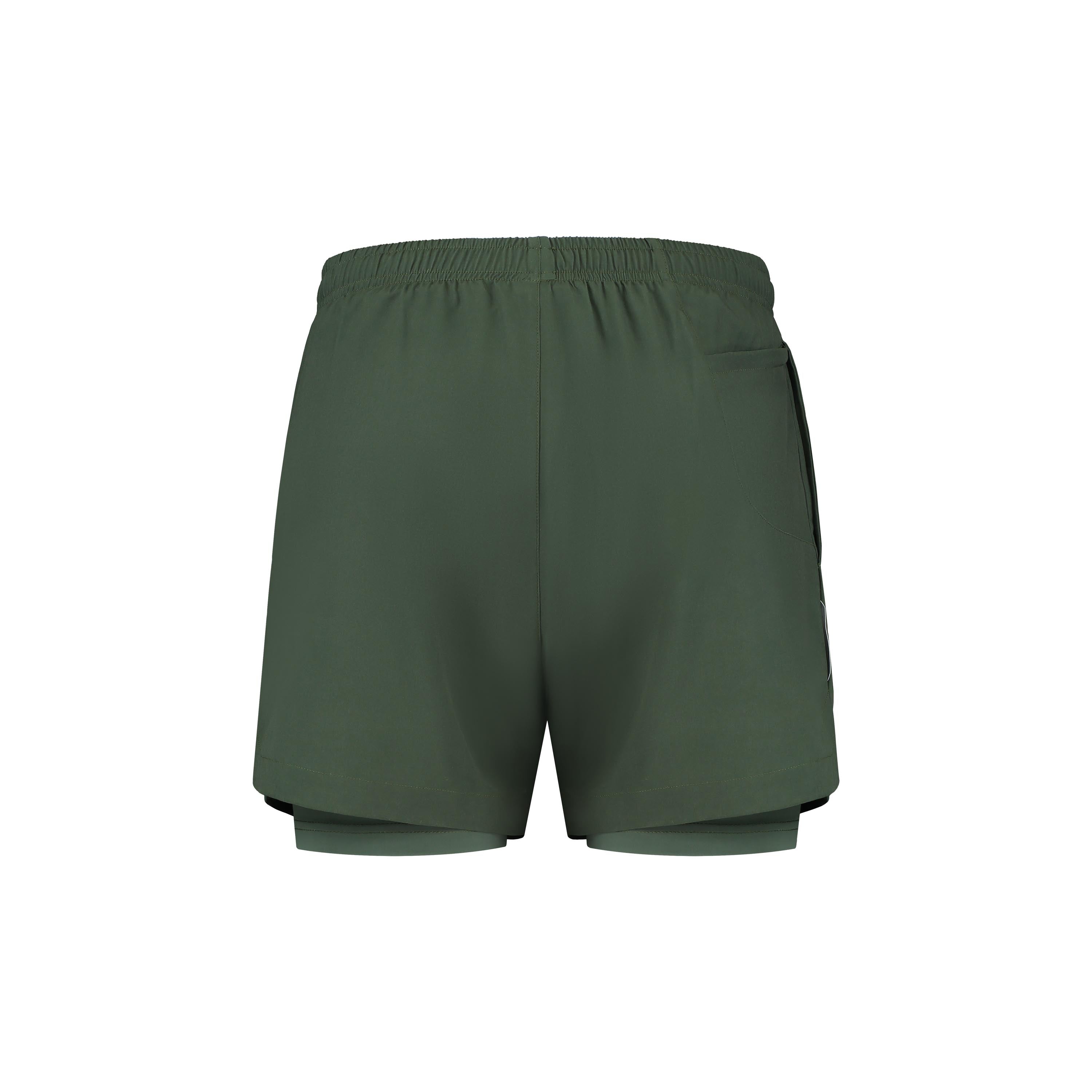 Essential 2-in-1 Hardloopshort Heren - Legergroen
