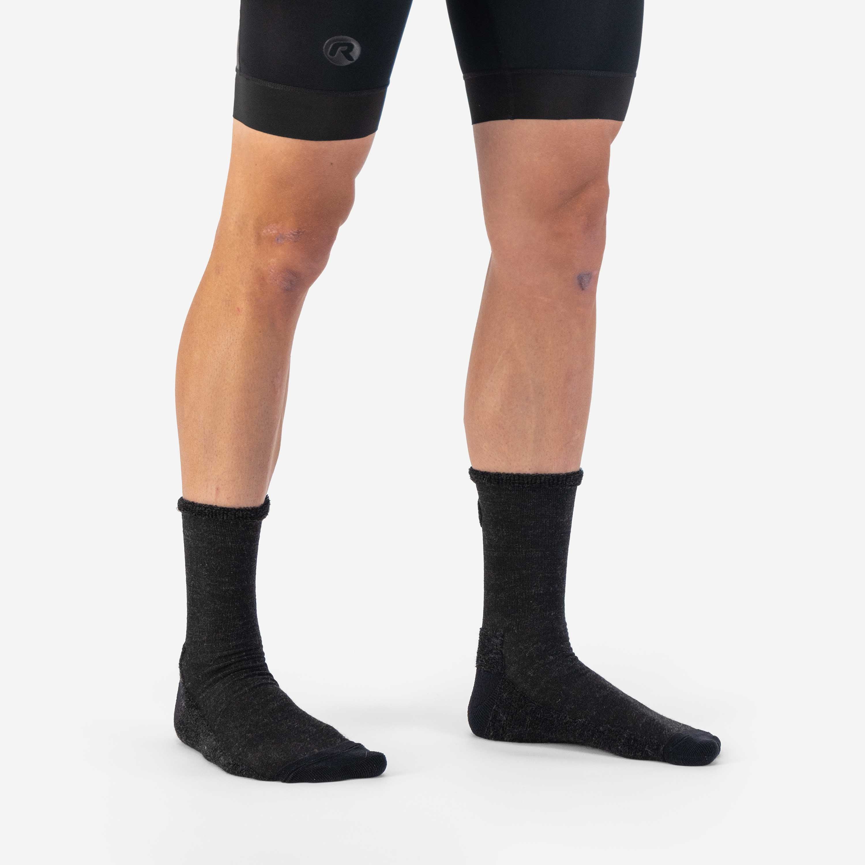 Merino Terry Winter Fietssokken - Grijs/Zwart