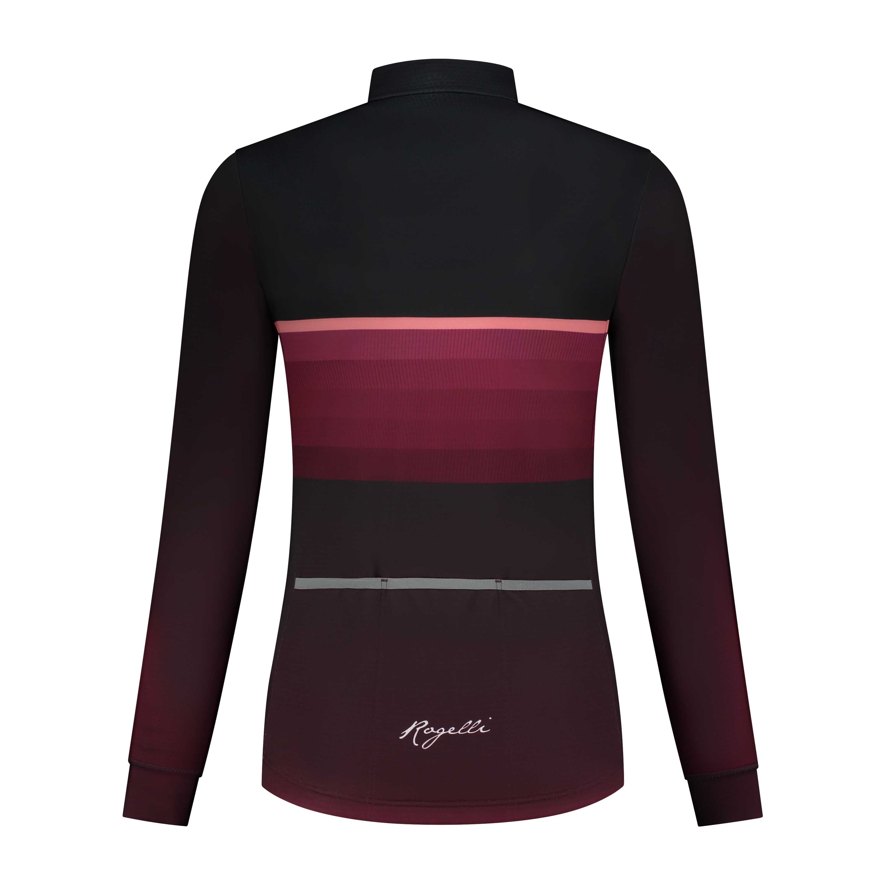 Impress II Fietsshirt Lange Mouw Dames - Bordeaux/Koraal