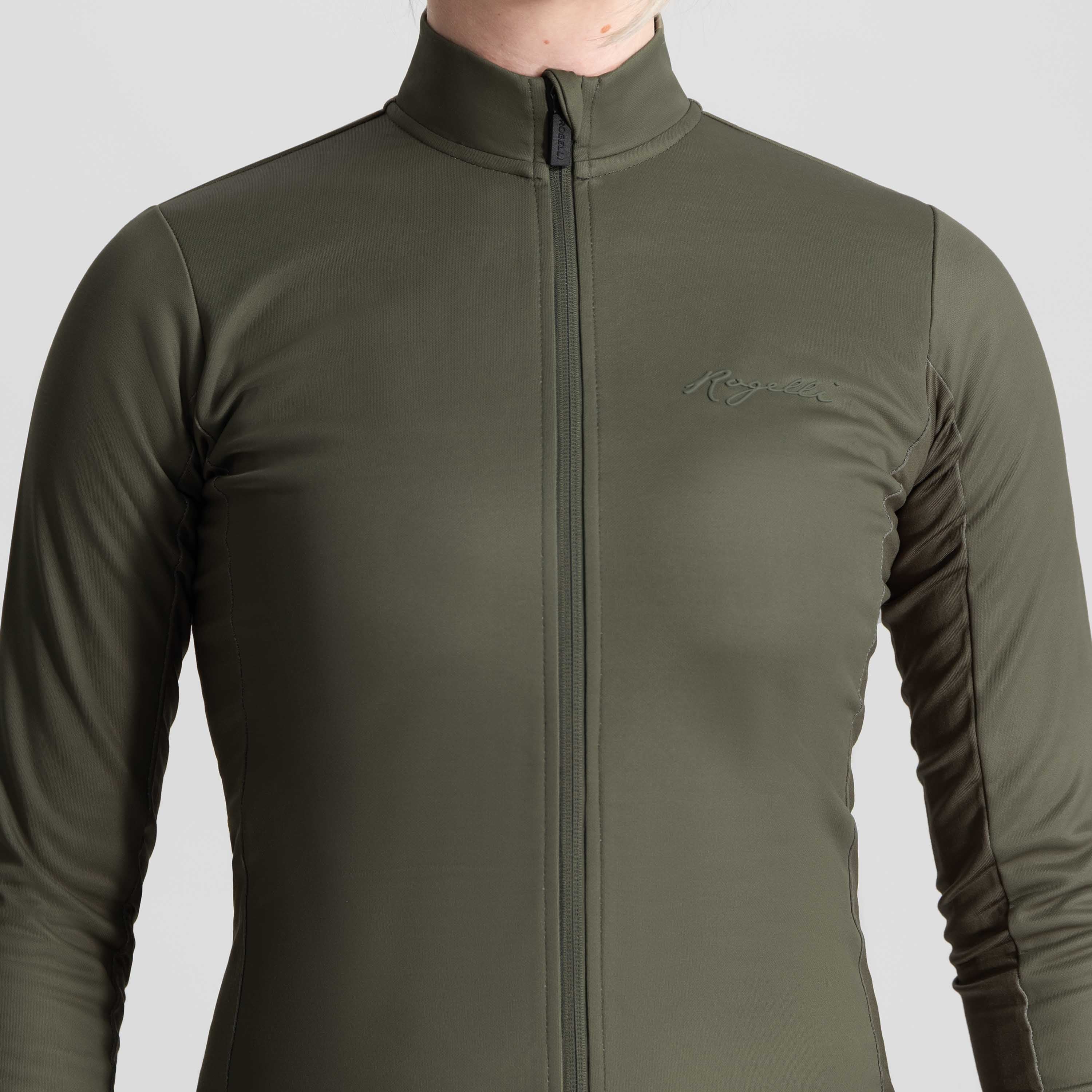 Core Fietsshirt Lange Mouw Dames - Legergroen