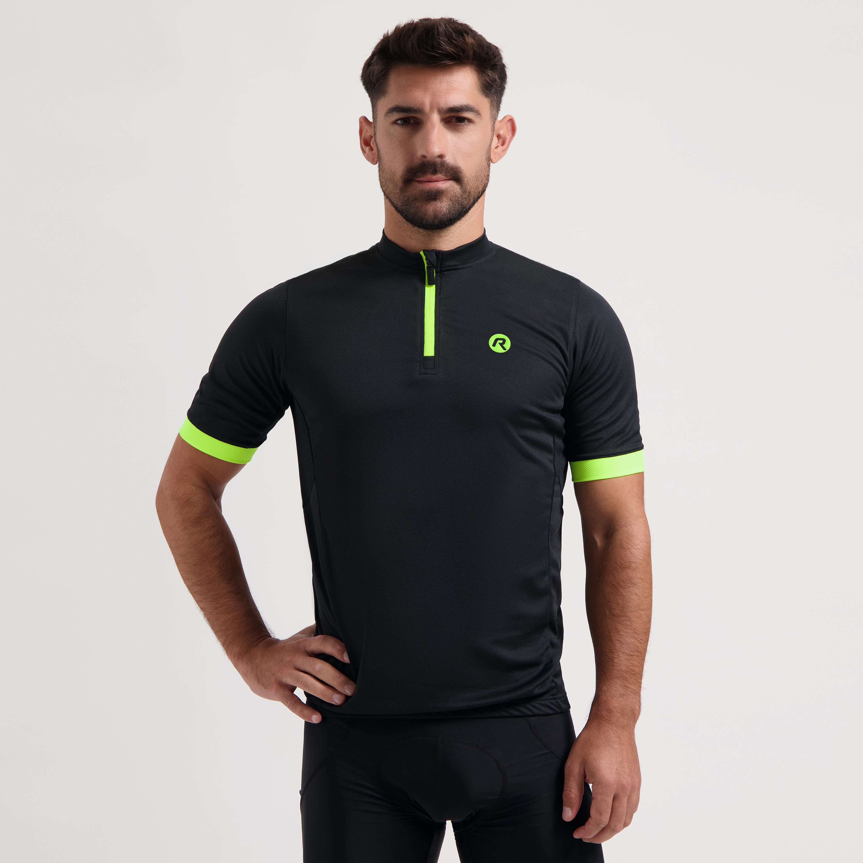 Core Fietsshirt Heren - Zwart/Neon Geel