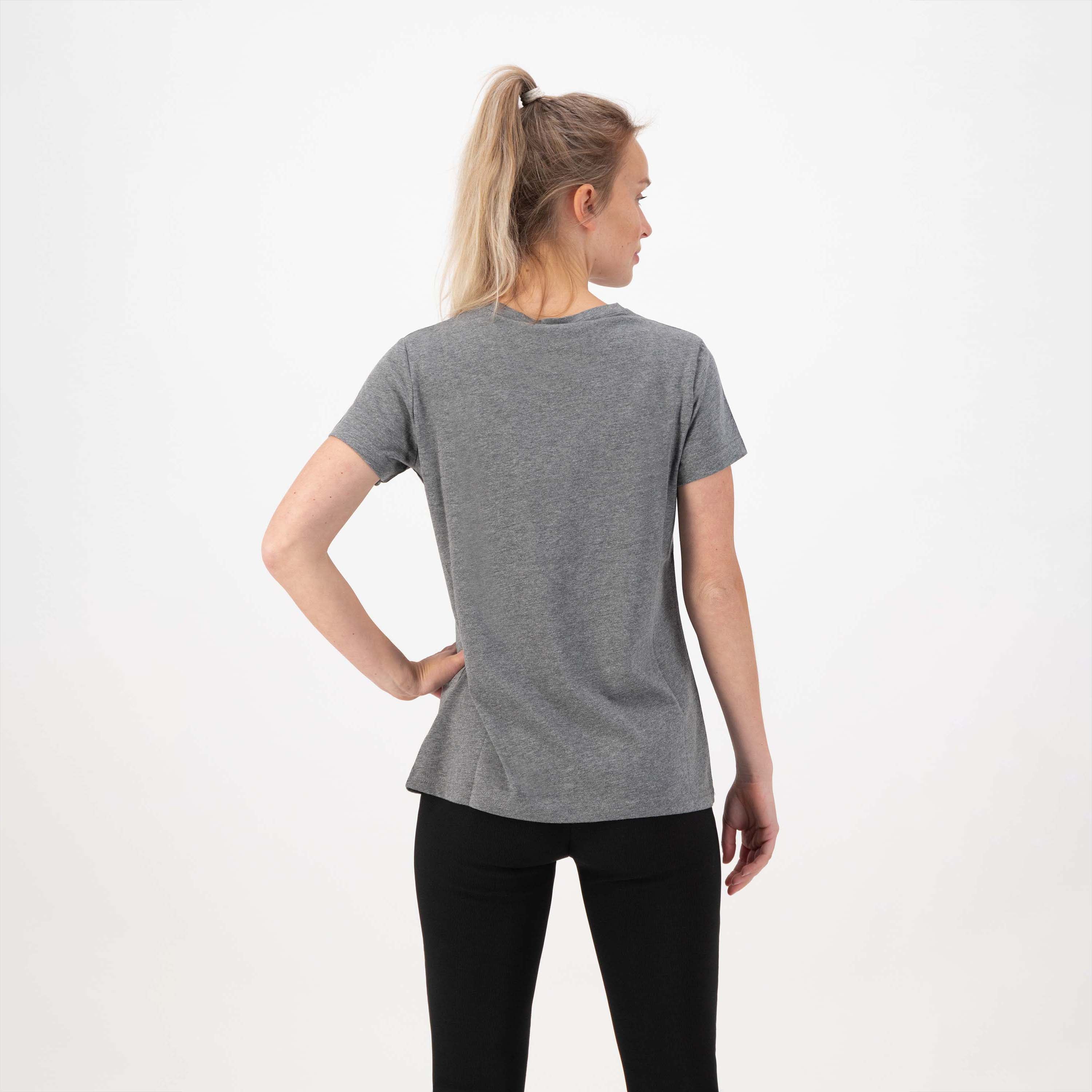 Genießen Sie das Leben grafisch t -Shirt Damen - grau