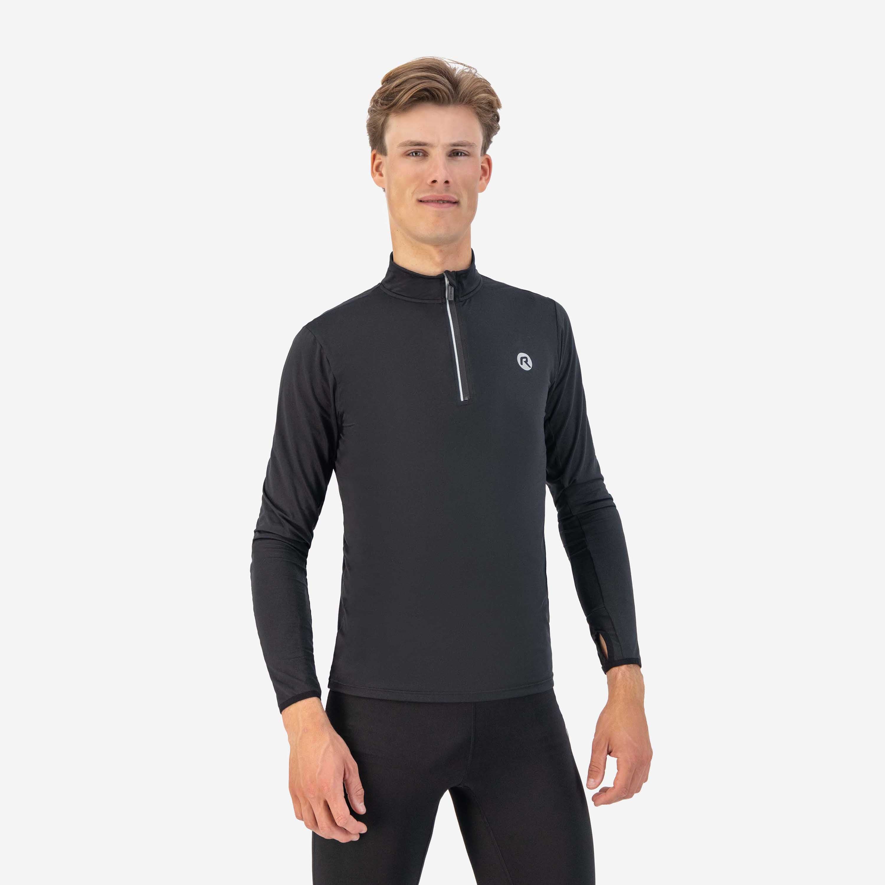 Core Hardlooptop Lange Mouw 1/2 Zip Heren - Zwart