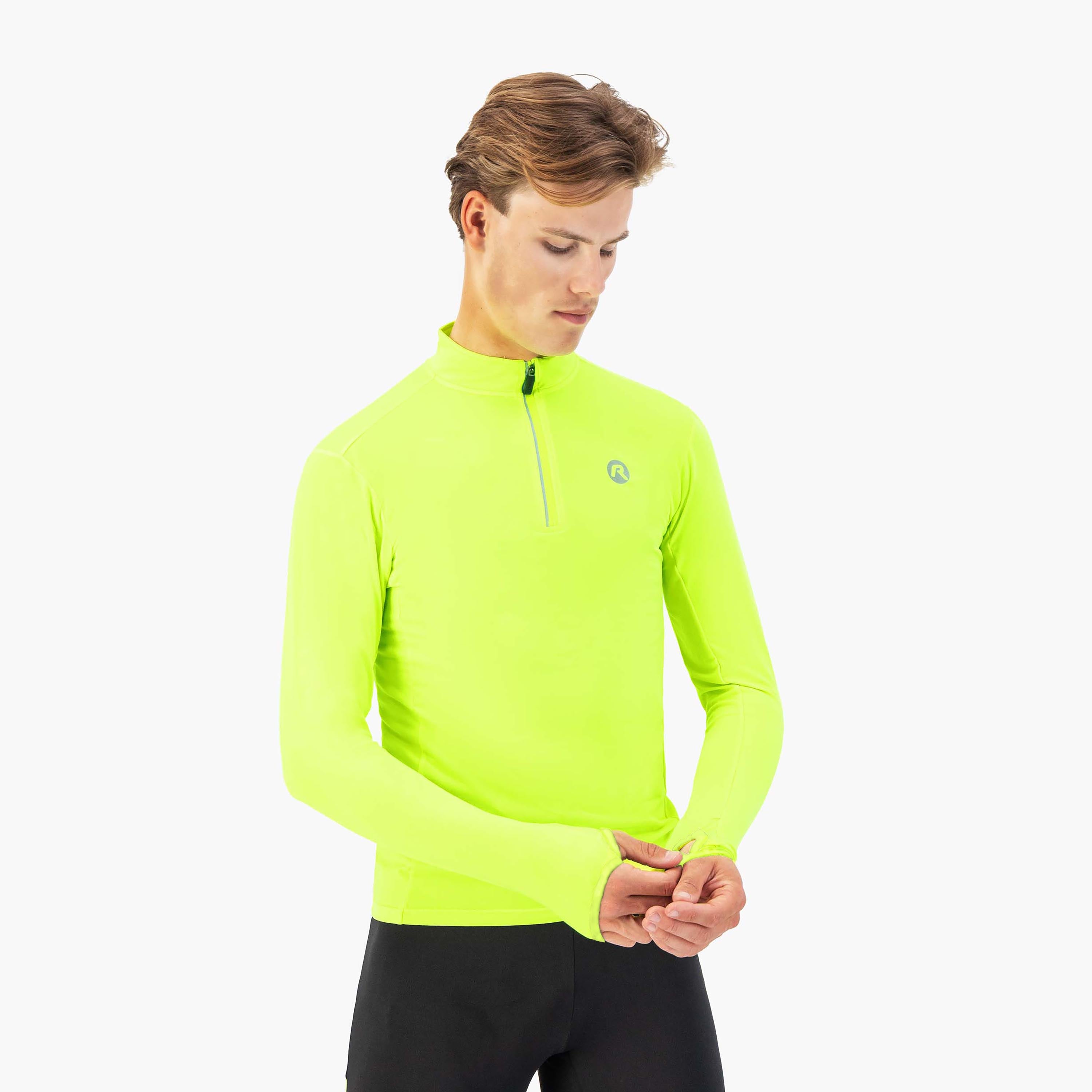 Core Hardlooptop Lange Mouw 1/2 Zip Heren - Neon Geel