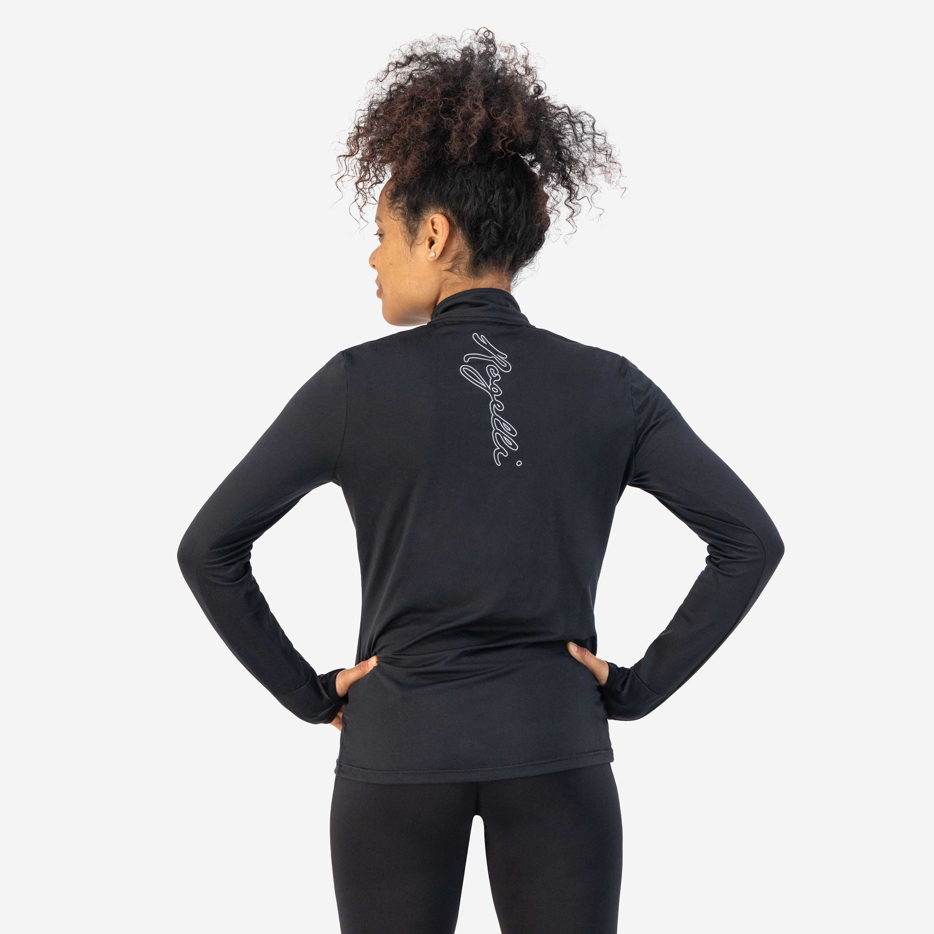 Core Hardlooptop Lange Mouw 1/2 Zip Dames - Zwart
