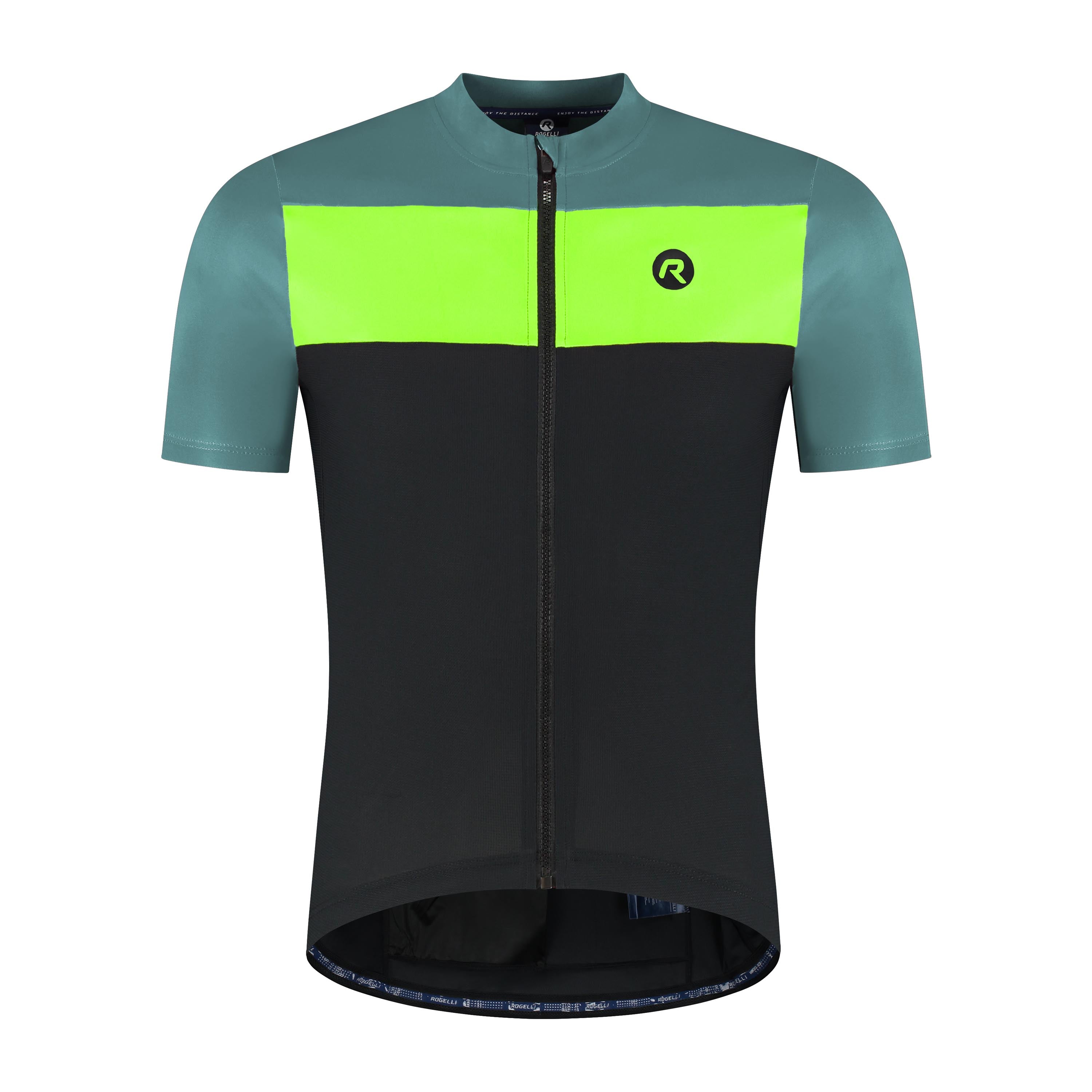 Core Block Fietsshirt Heren - Zwart/Mintgroen/Neon Geel