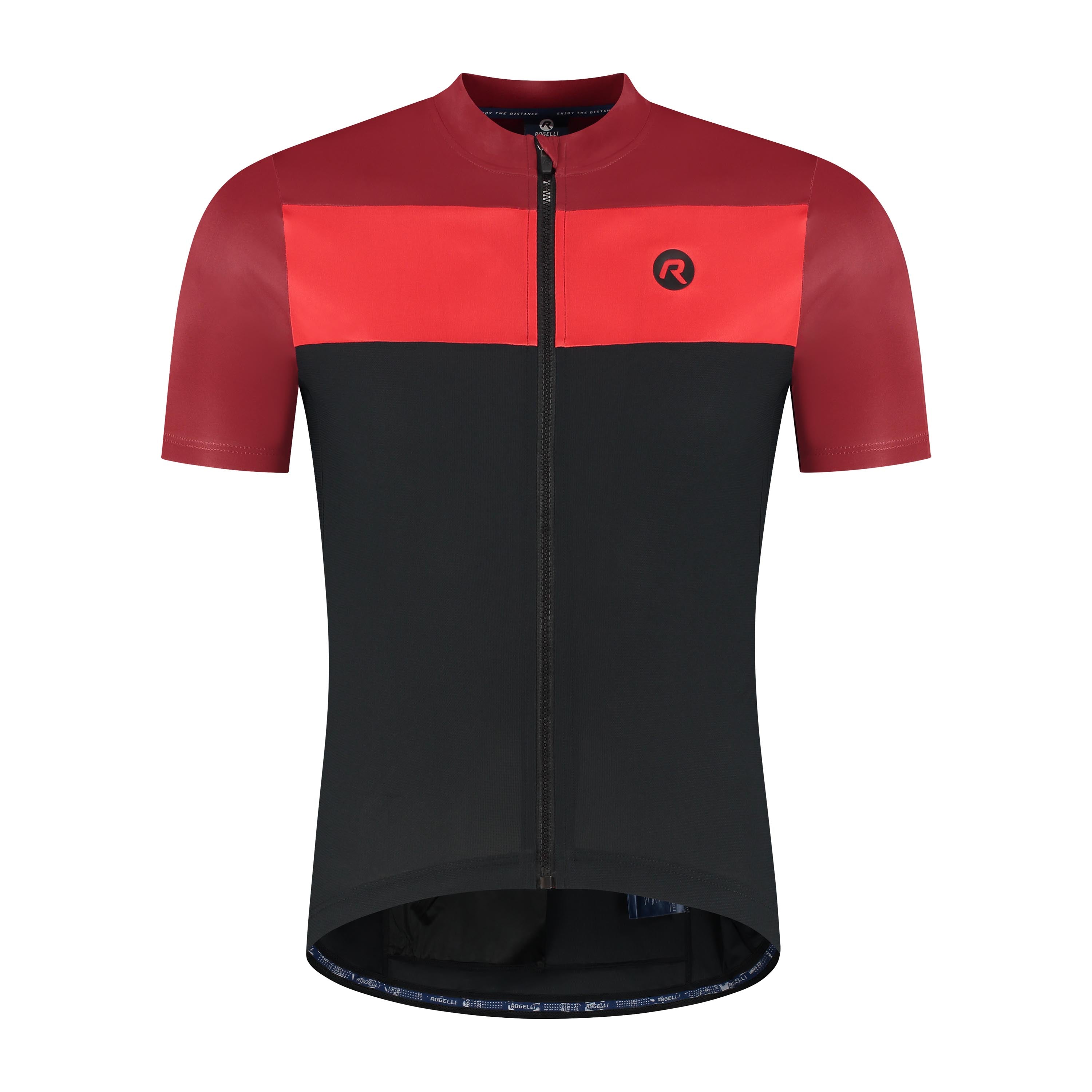 Core Block Fietsshirt Heren - Zwart/Bordeaux/Rood
