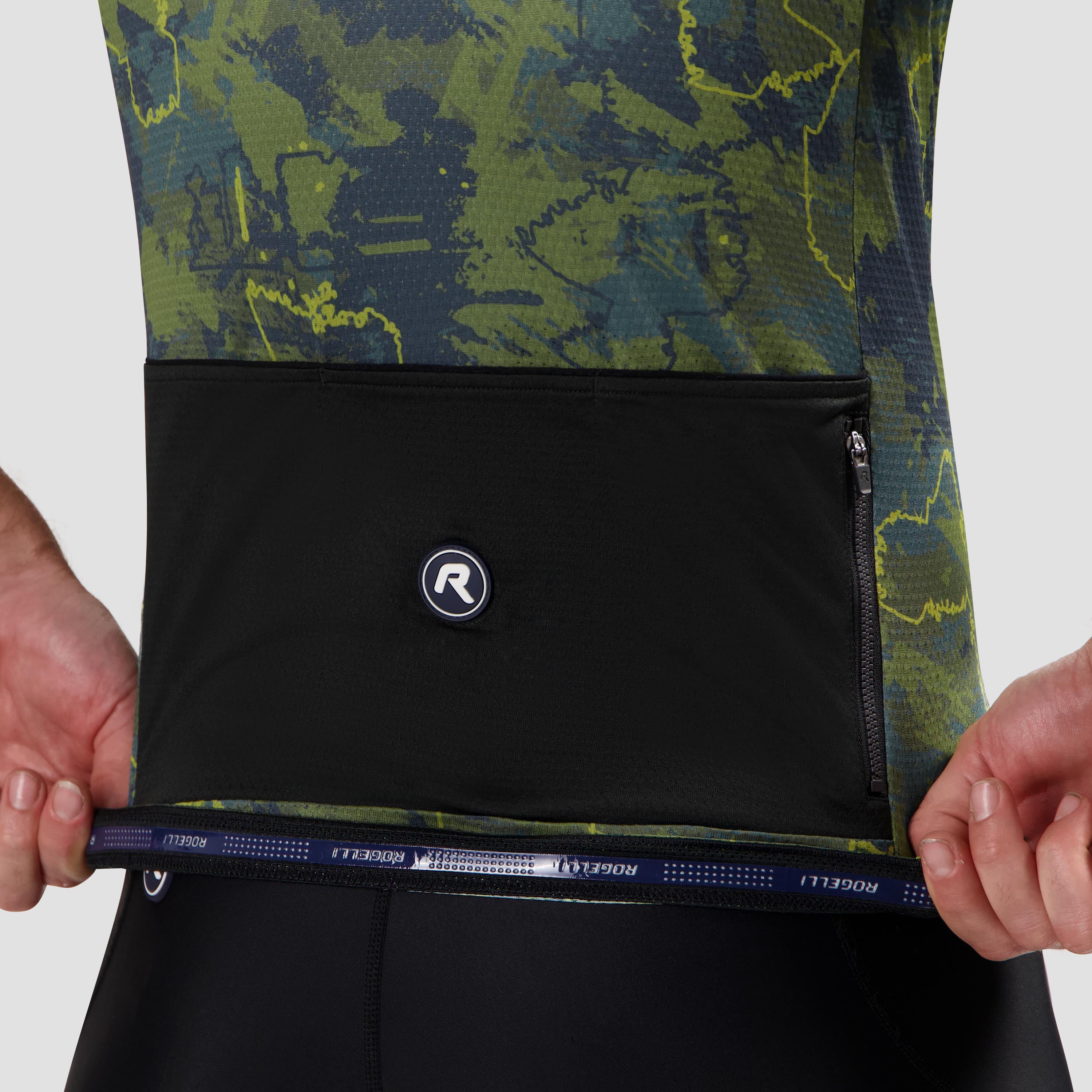 Essential Graphic II Fietsshirt Heren - Groen/Blauw/Mosterd