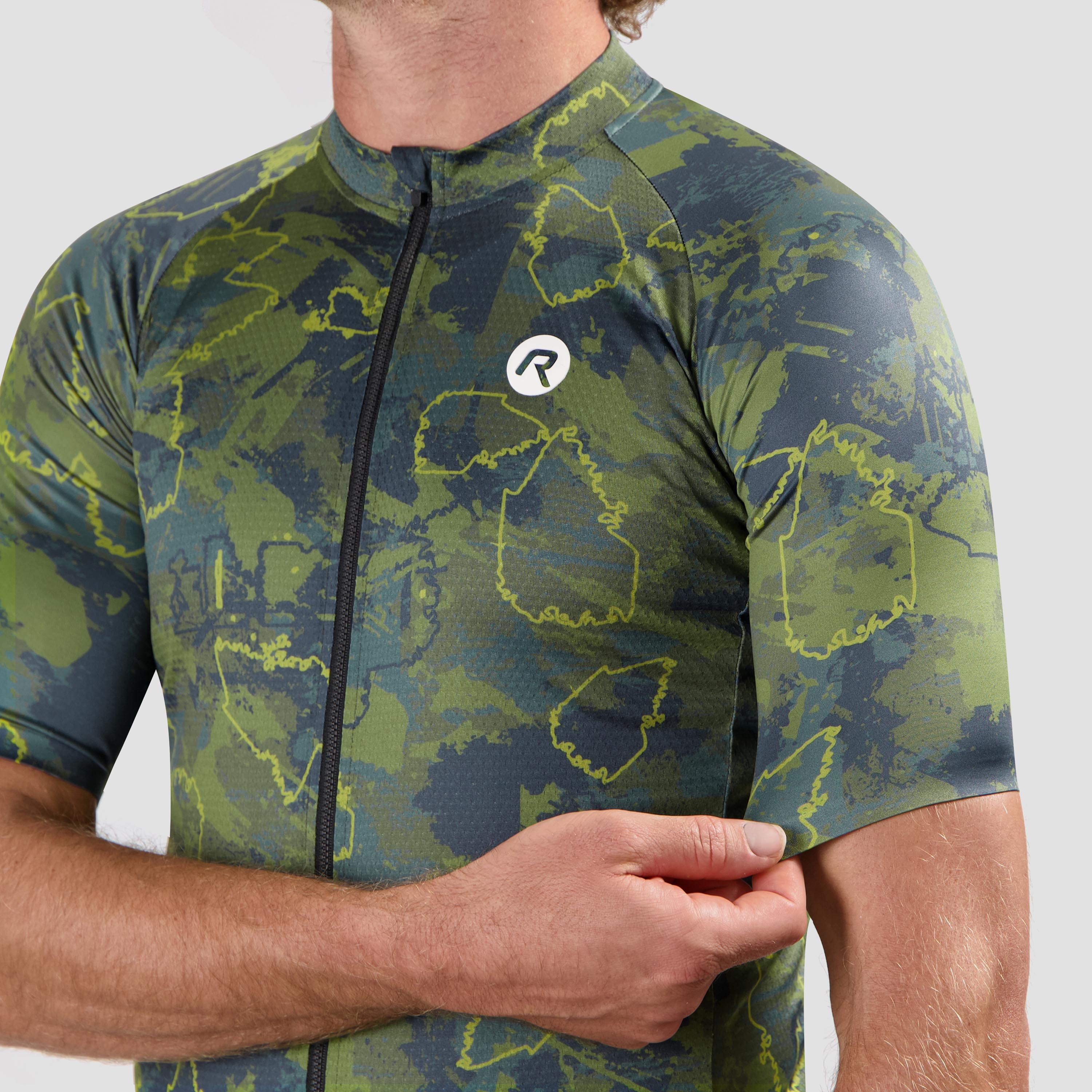 Essential Graphic II Fietsshirt Heren - Groen/Blauw/Mosterd