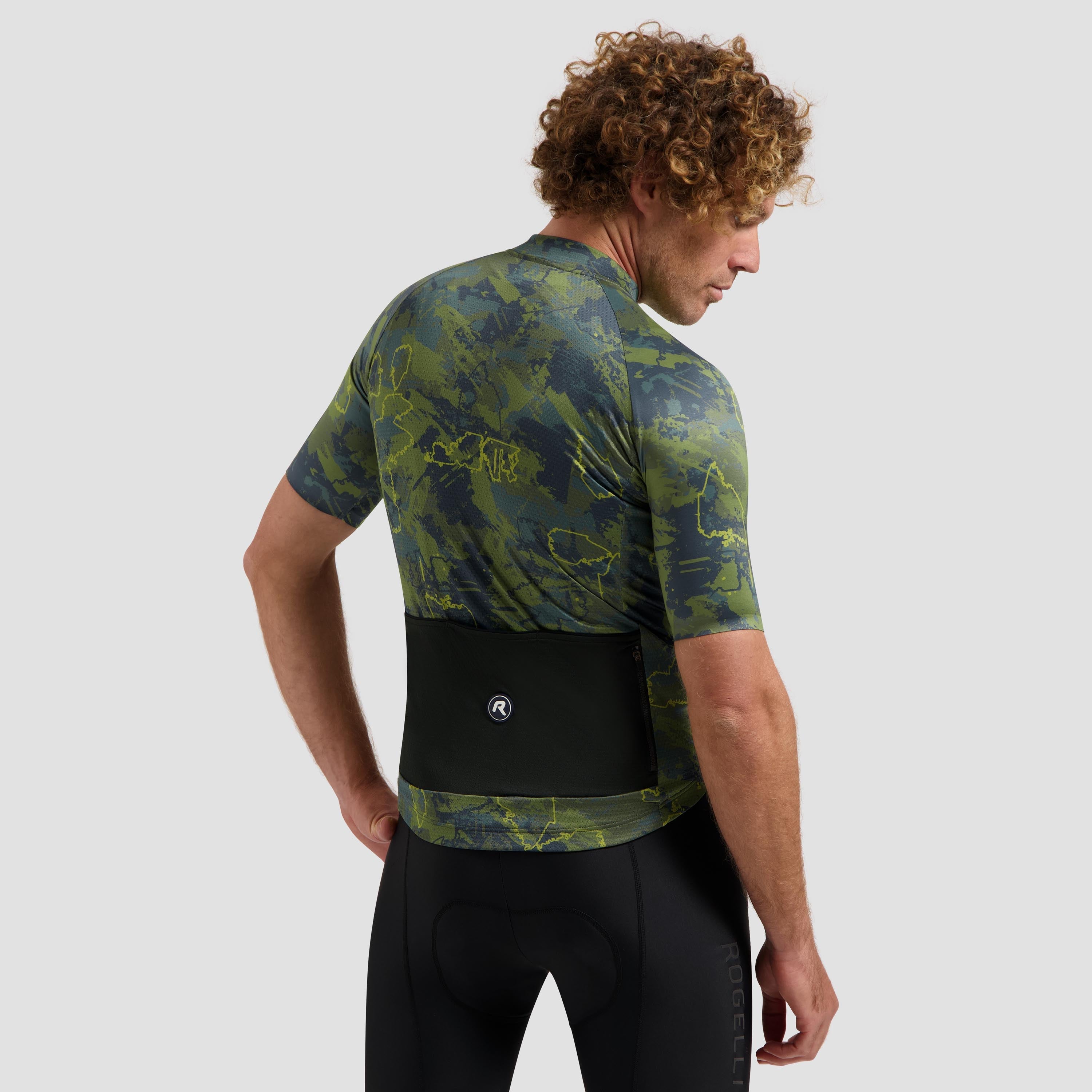 Essential Graphic II Fietsshirt Heren - Groen/Blauw/Mosterd