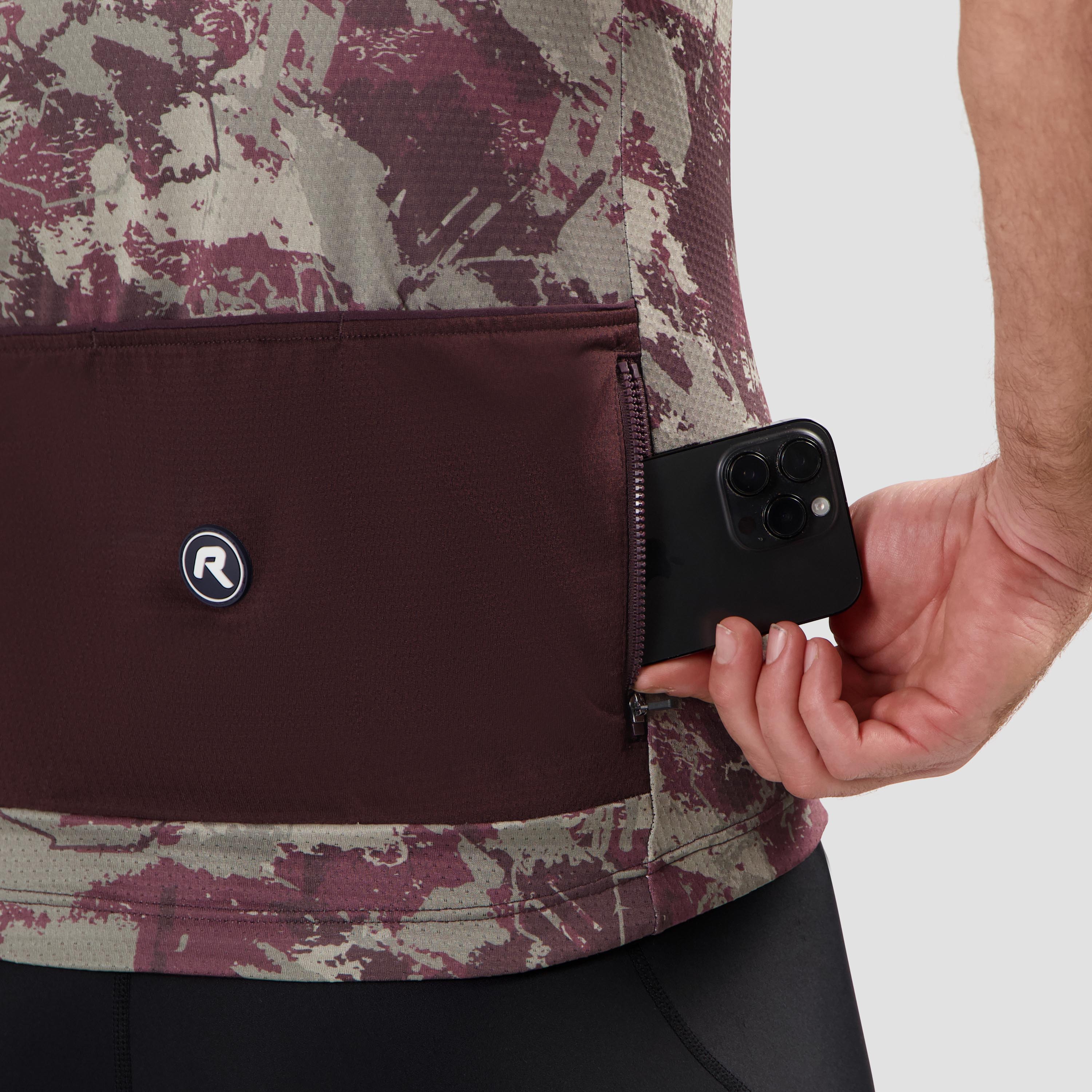 Essential Graphic II Fietsshirt Heren - Taupe/Bordeaux