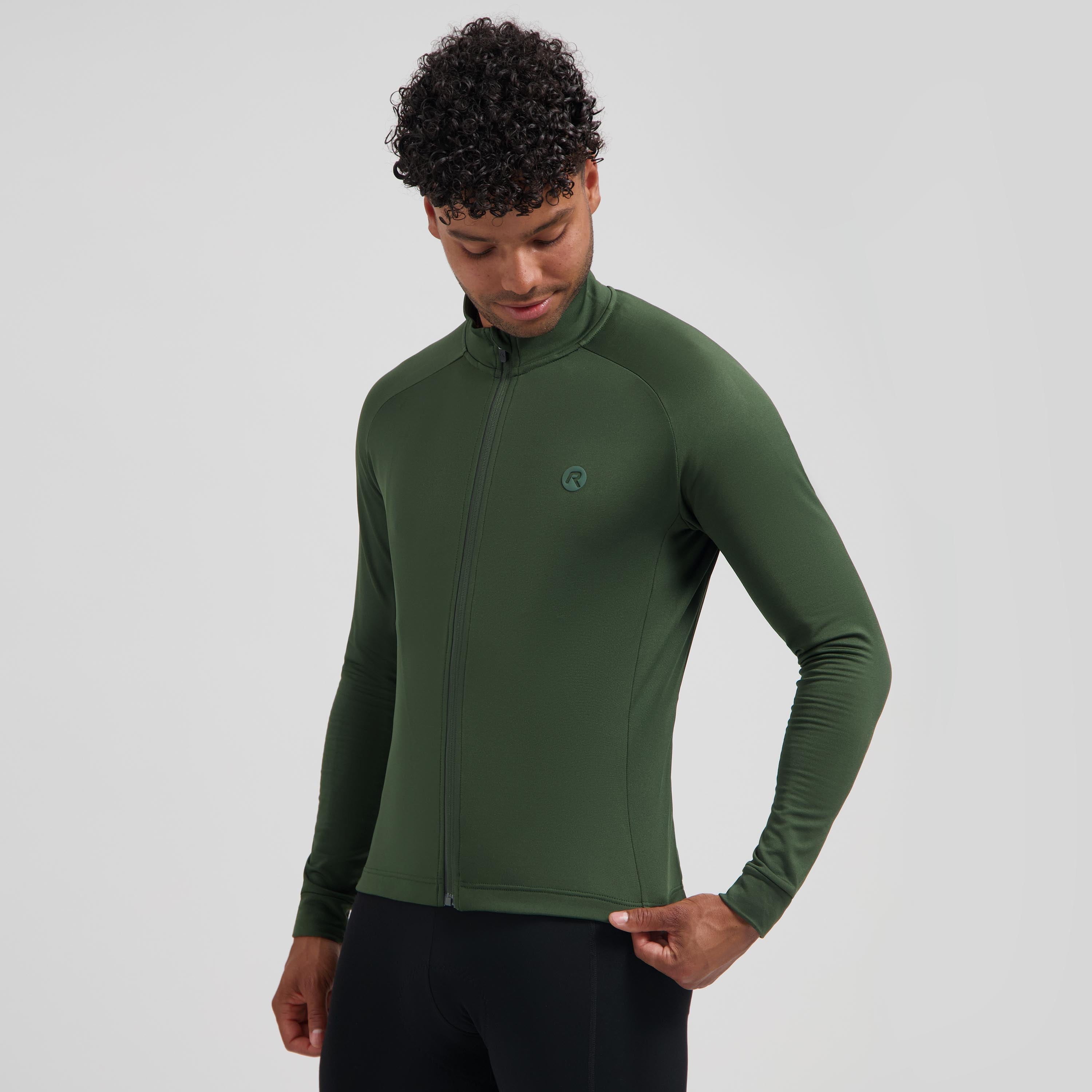 Essential II Fietsshirt Lange Mouw Heren - Legergroen