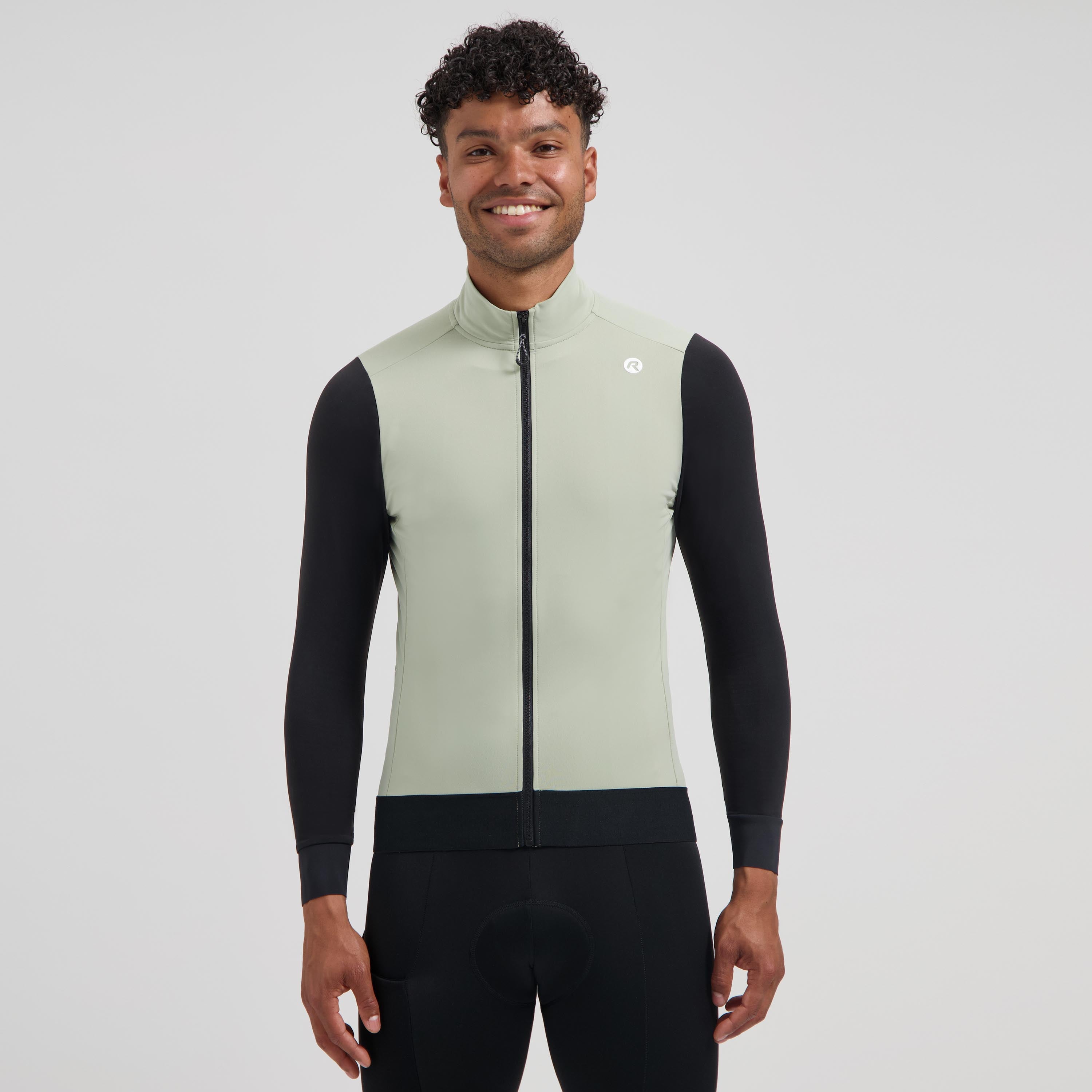 Distance II Fietsshirt Lange Mouw Heren - Taupe/Zwart