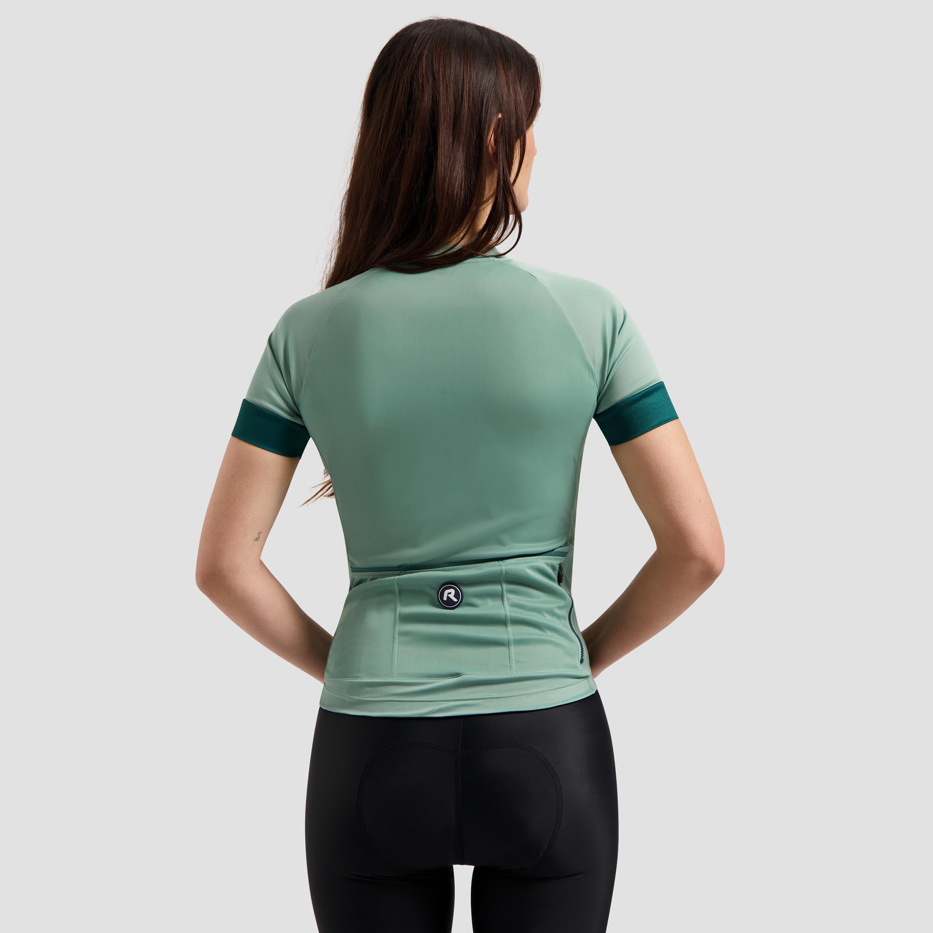 Modesta Fietsshirt Dames - Mintgroen/Diepgroen