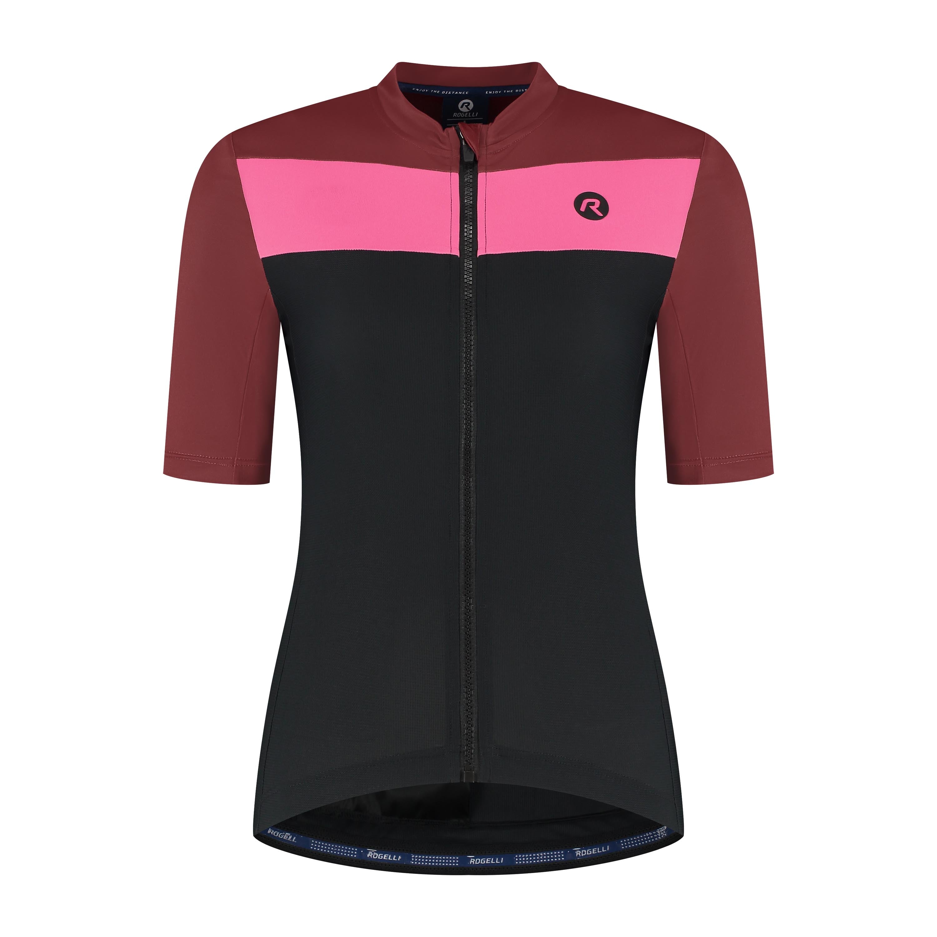 Core Block Fietsshirt Dames - Zwart/Bordeaux/Roze