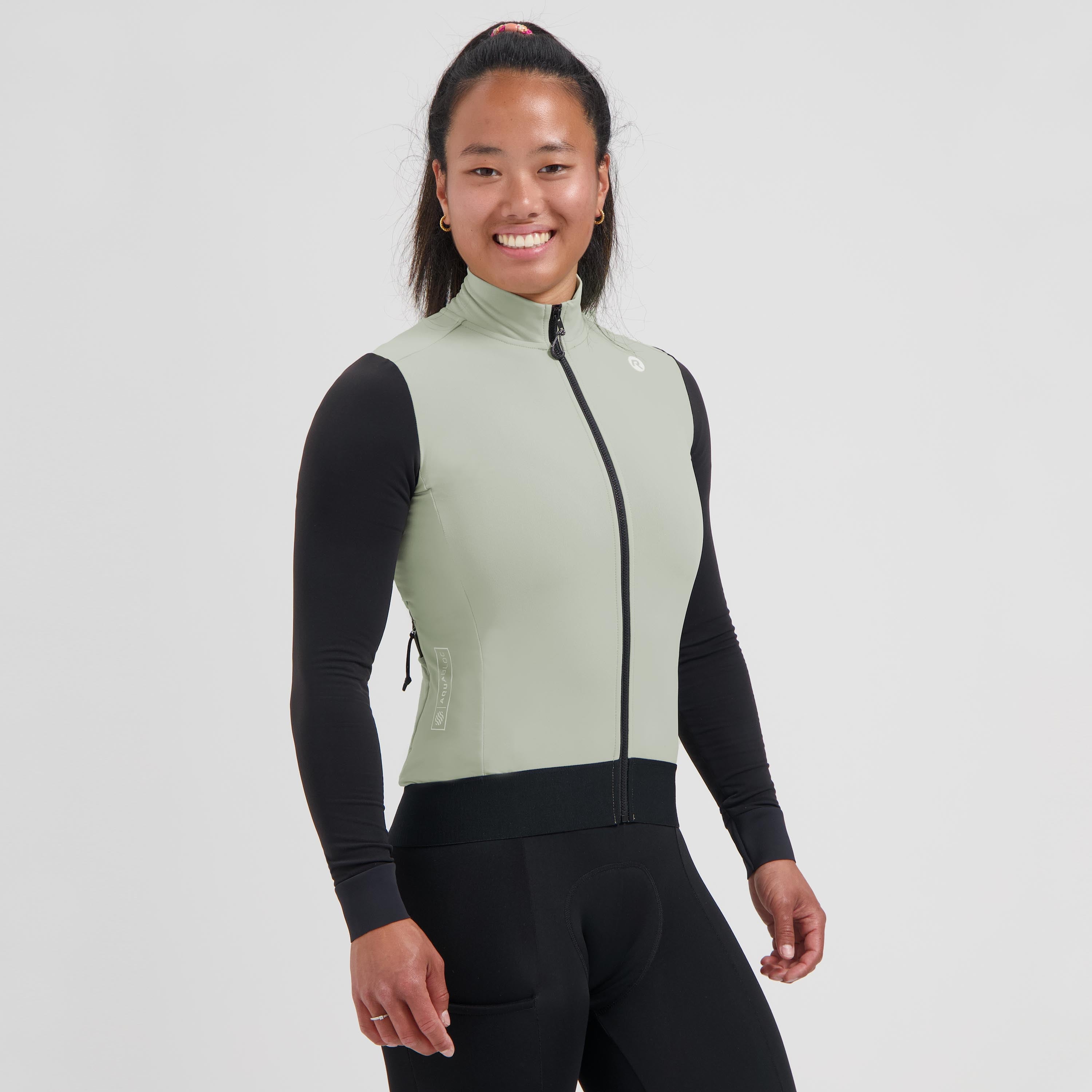 Distance II Fietsshirt Lange Mouw Dames - Taupe/Zwart