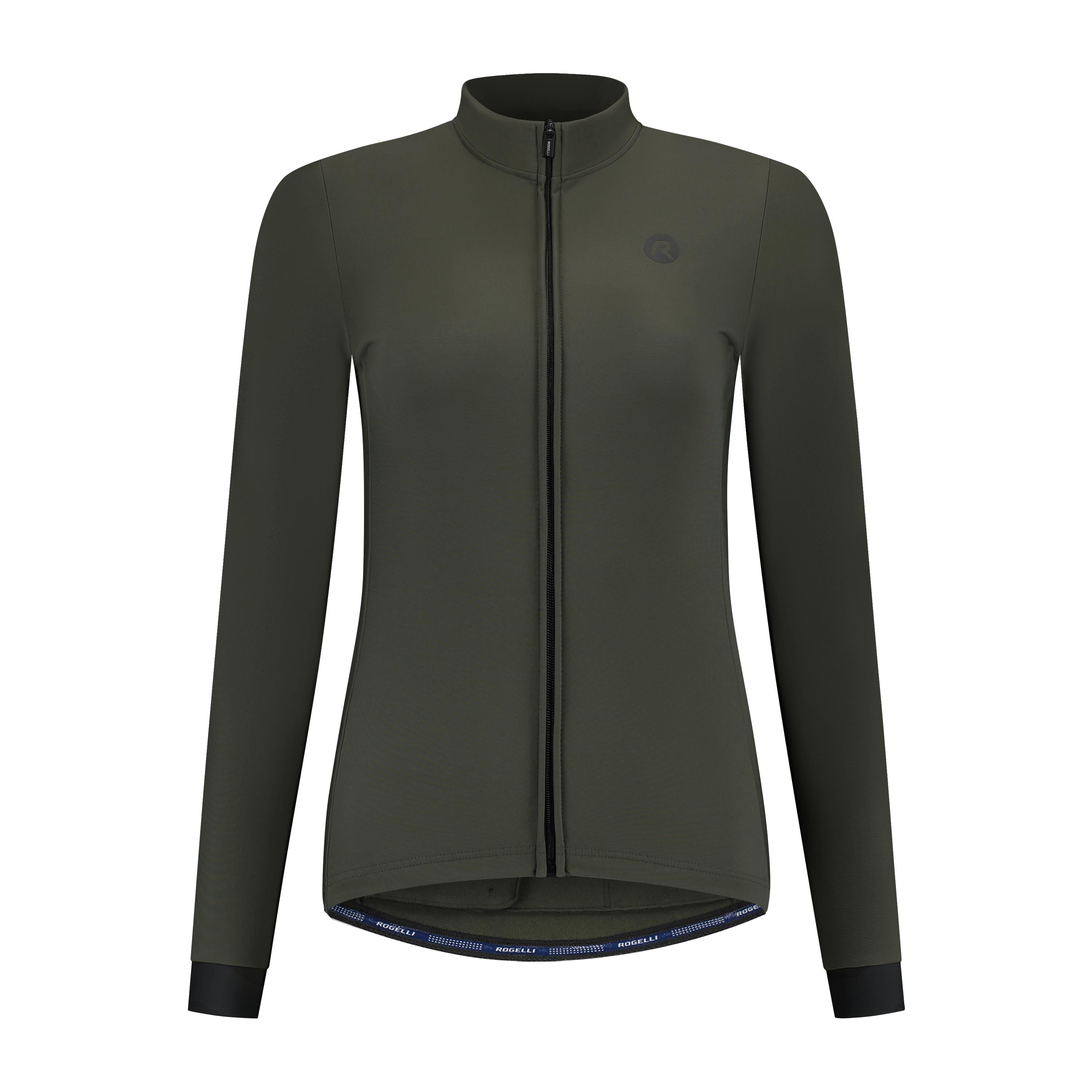 Signature Fietsshirt Lange Mouw Dames - Legergroen