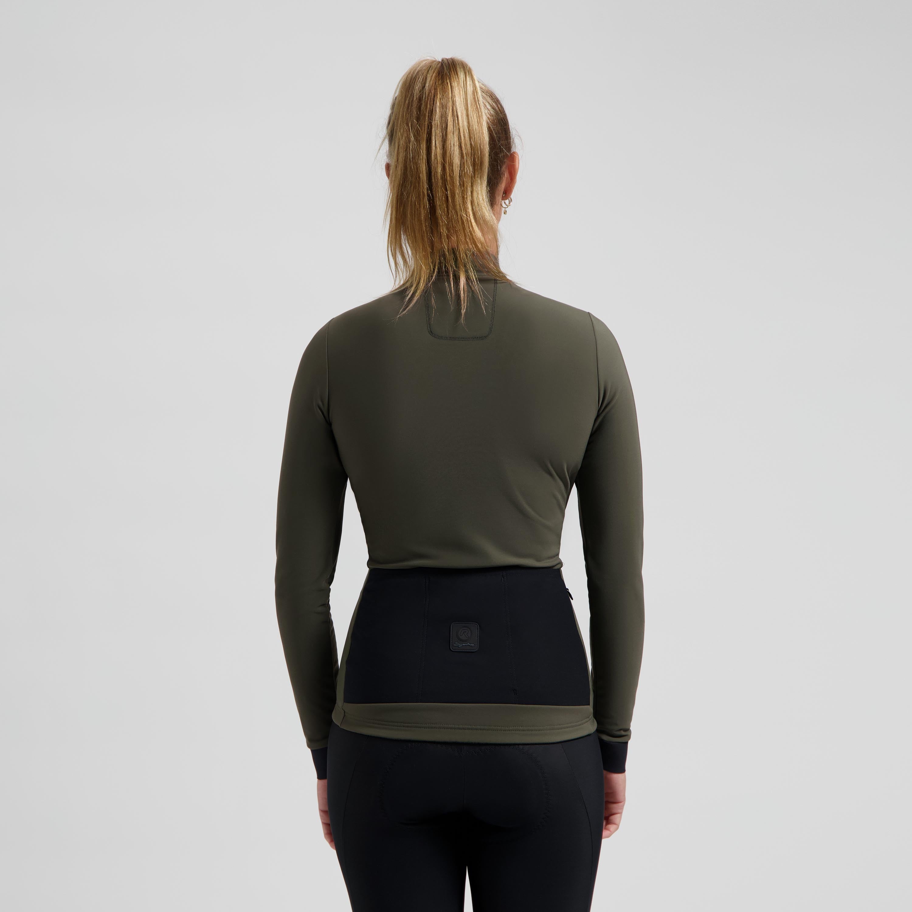 Signature Fietsshirt Lange Mouw Dames - Legergroen