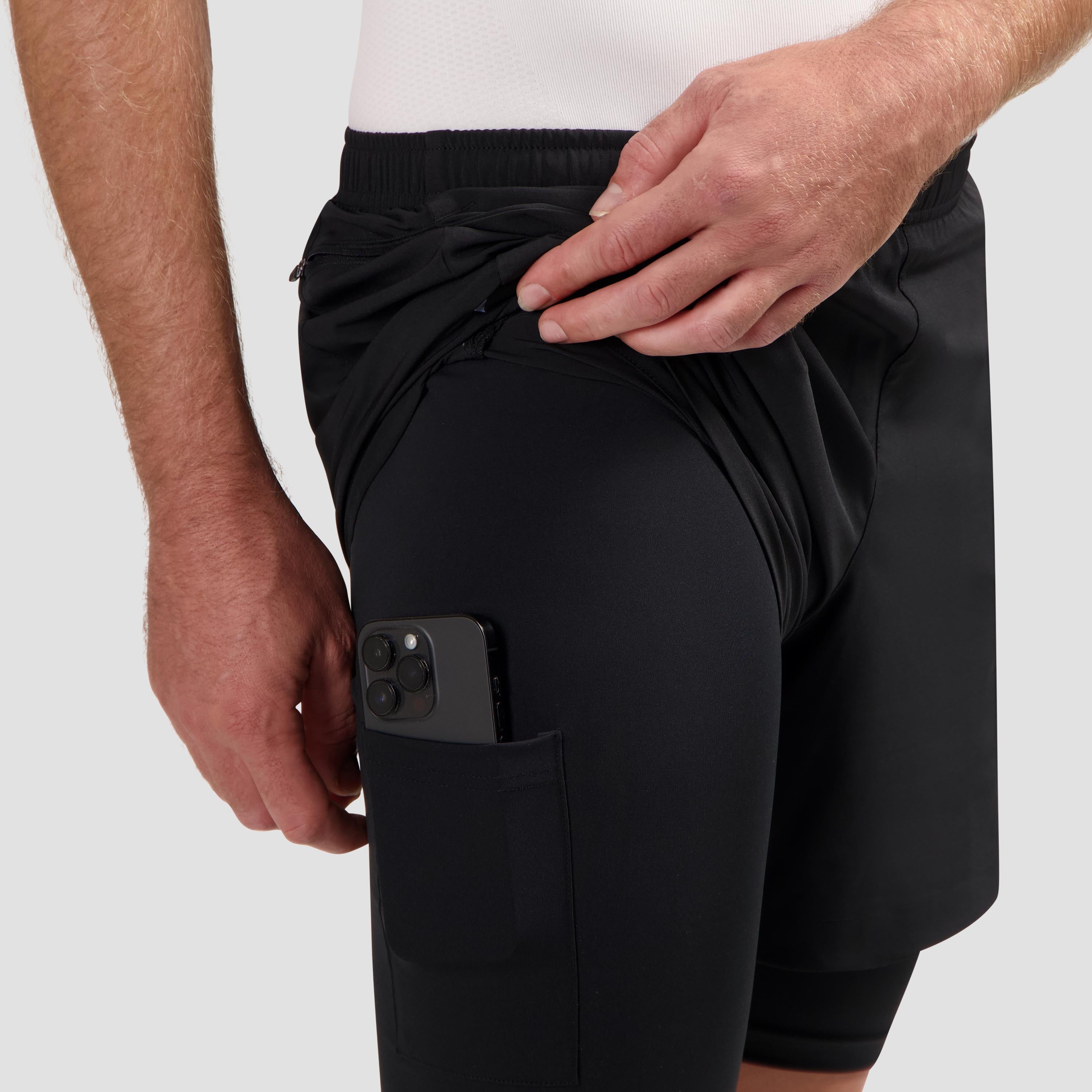 Essential 2-in-1 Hardloopshort Heren - Zwart