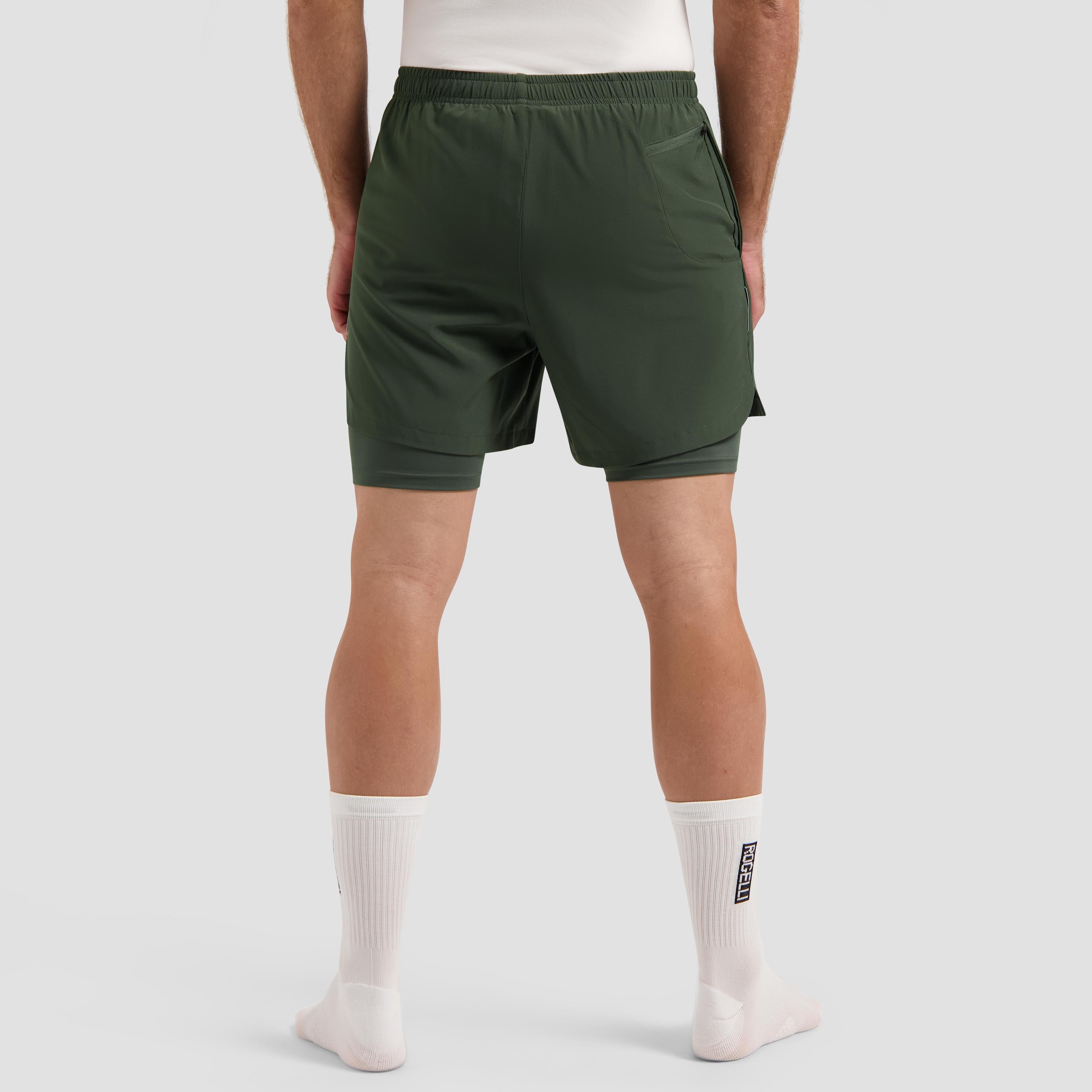 Essential 2-in-1 Hardloopshort Heren - Legergroen