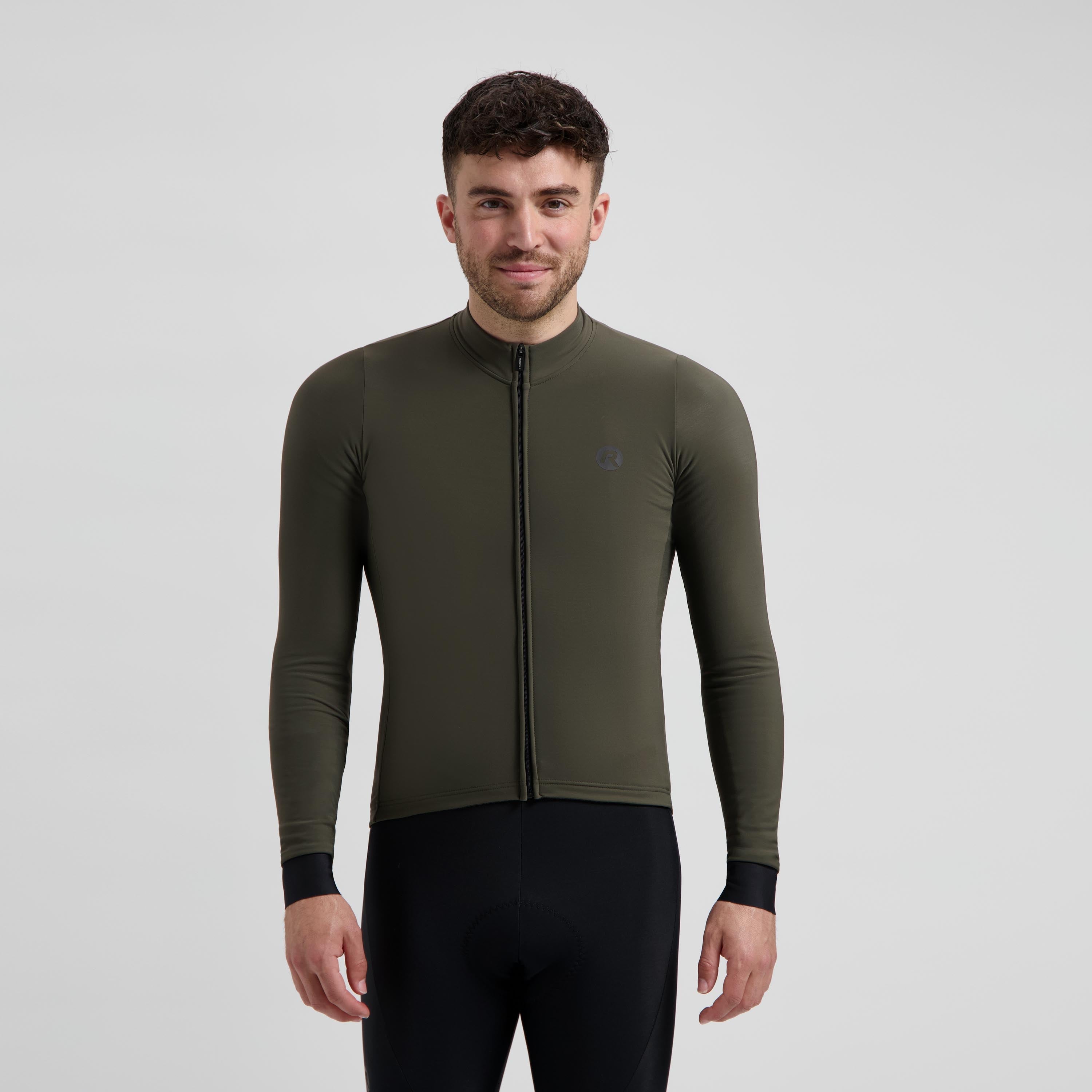 Signature Fietsshirt Lange Mouw Heren - Legergroen