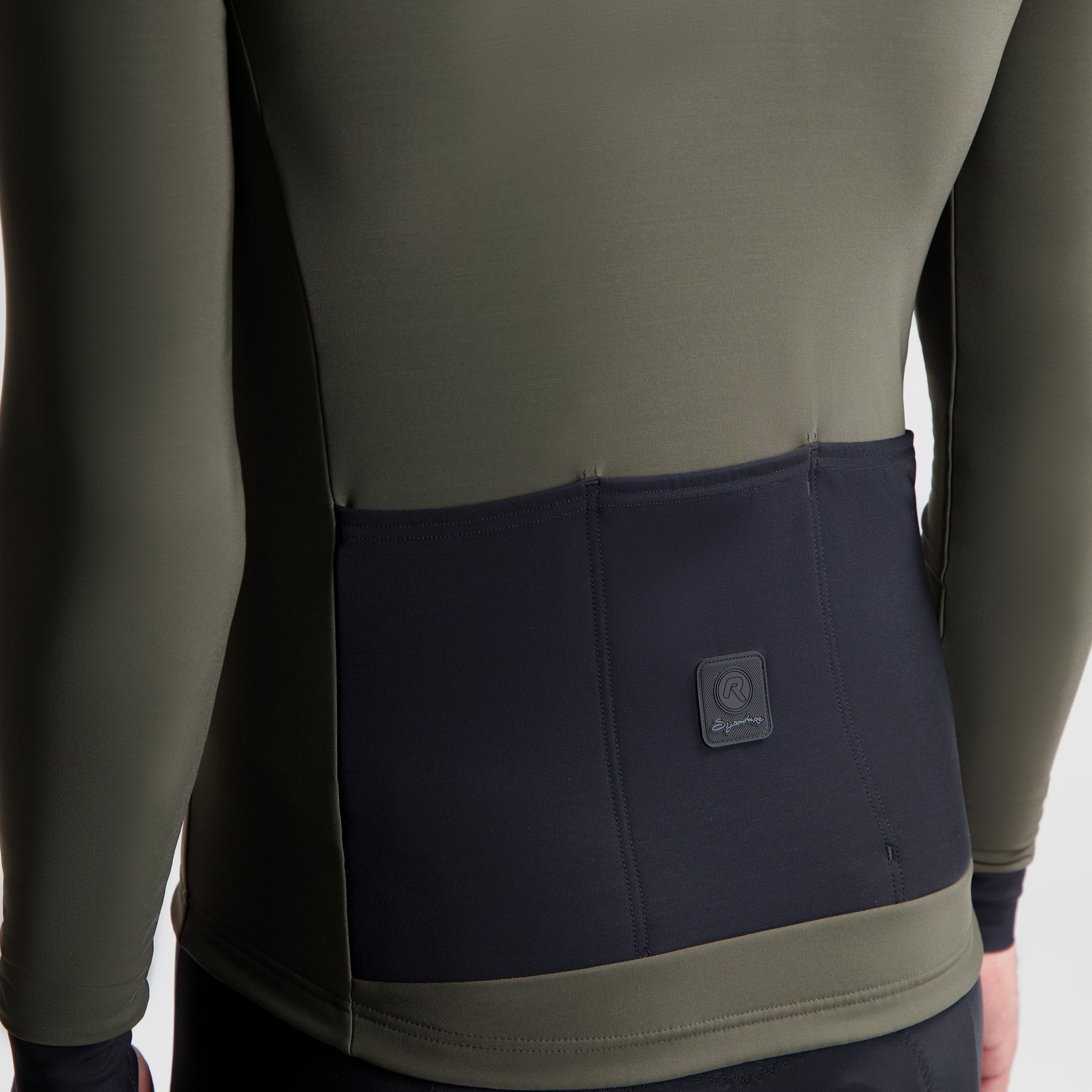 Signature Fietsshirt Lange Mouw Heren - Legergroen