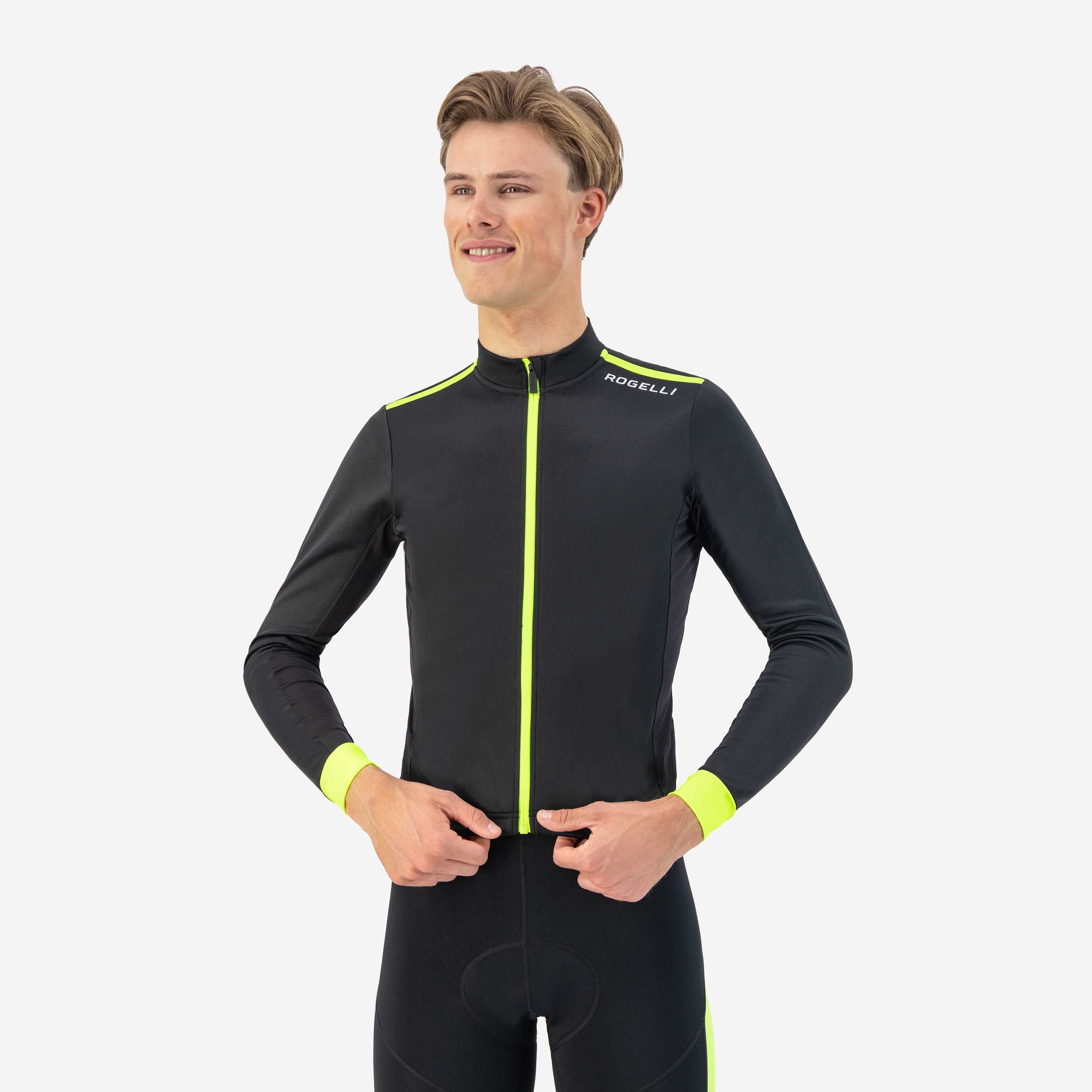 Core Fietsshirt Lange Mouw Heren - Zwart/Neon Geel