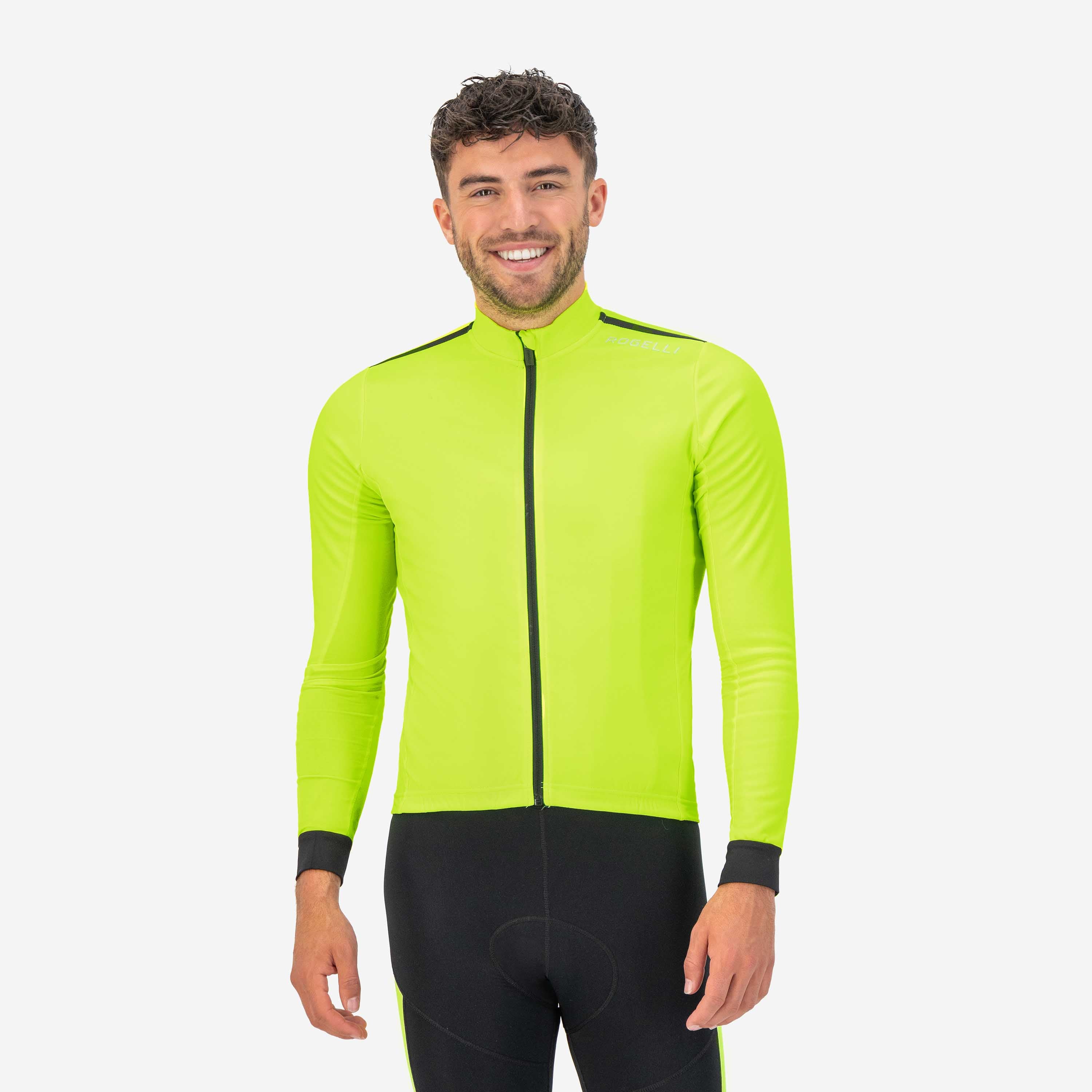Core Fietsshirt Lange Mouw Heren - Neon Geel/Zwart