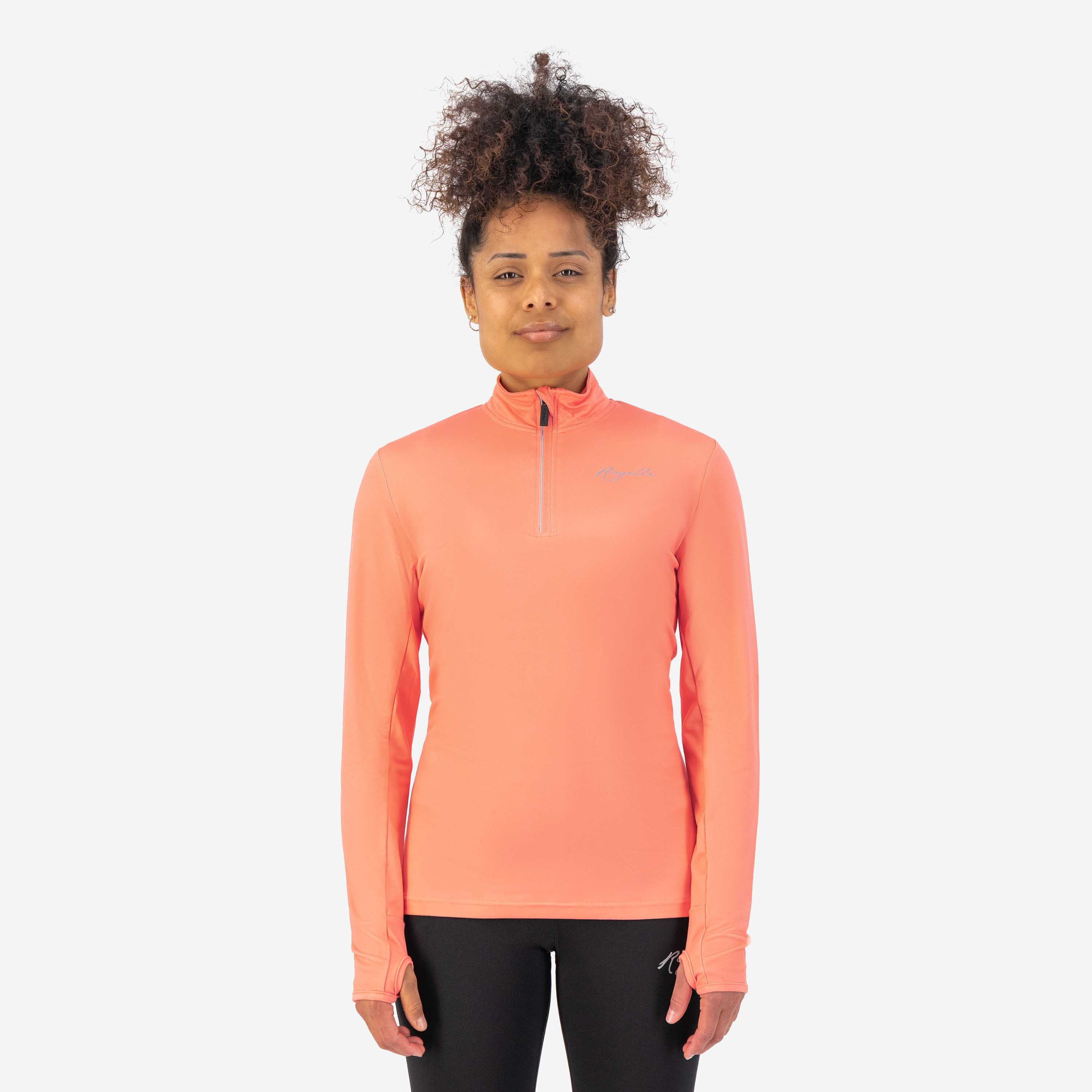 Core Hardlooptop Lange Mouw 1/2 Zip Dames - Koraal