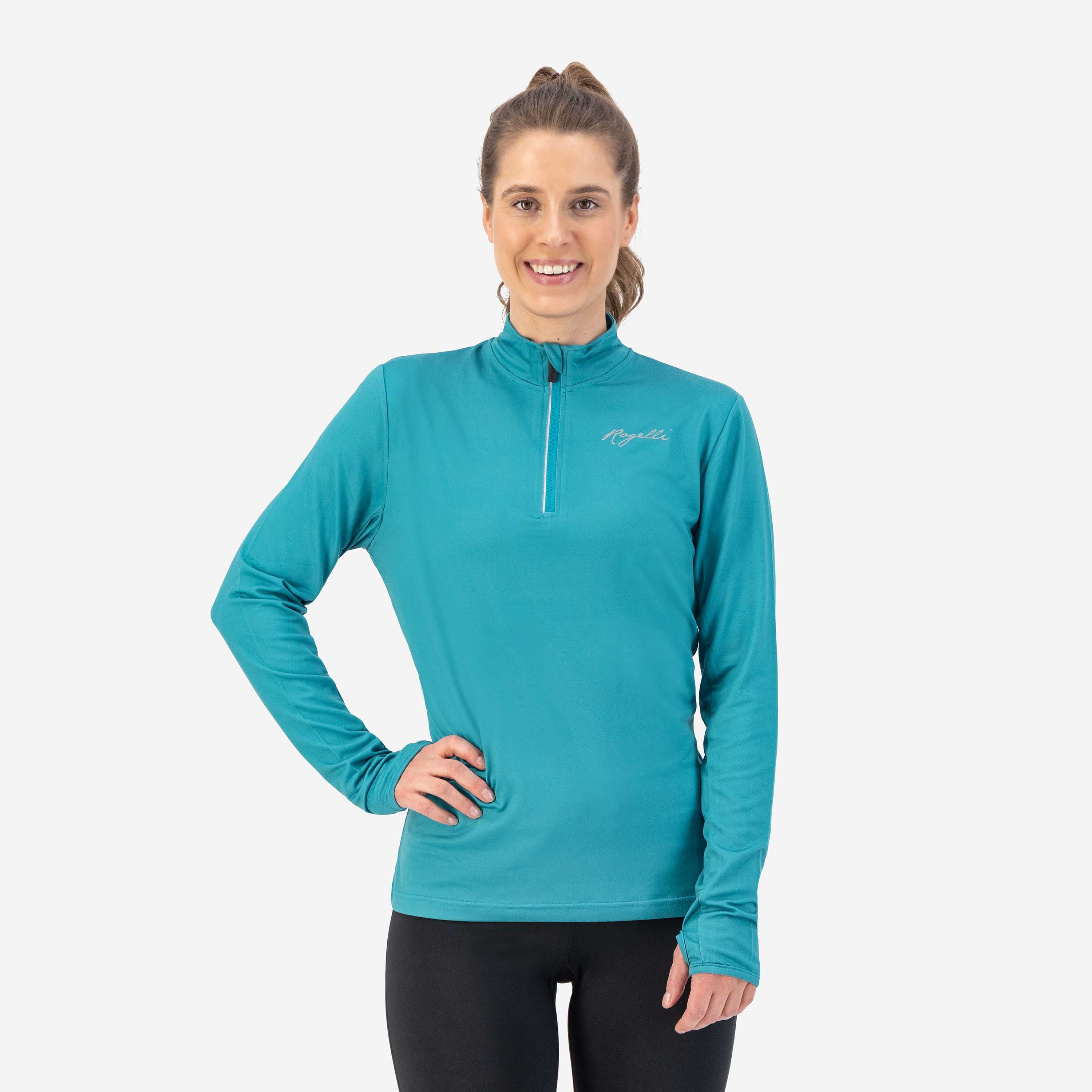 Core Hardlooptop Lange Mouw 1/2 Zip Dames - Turkoois