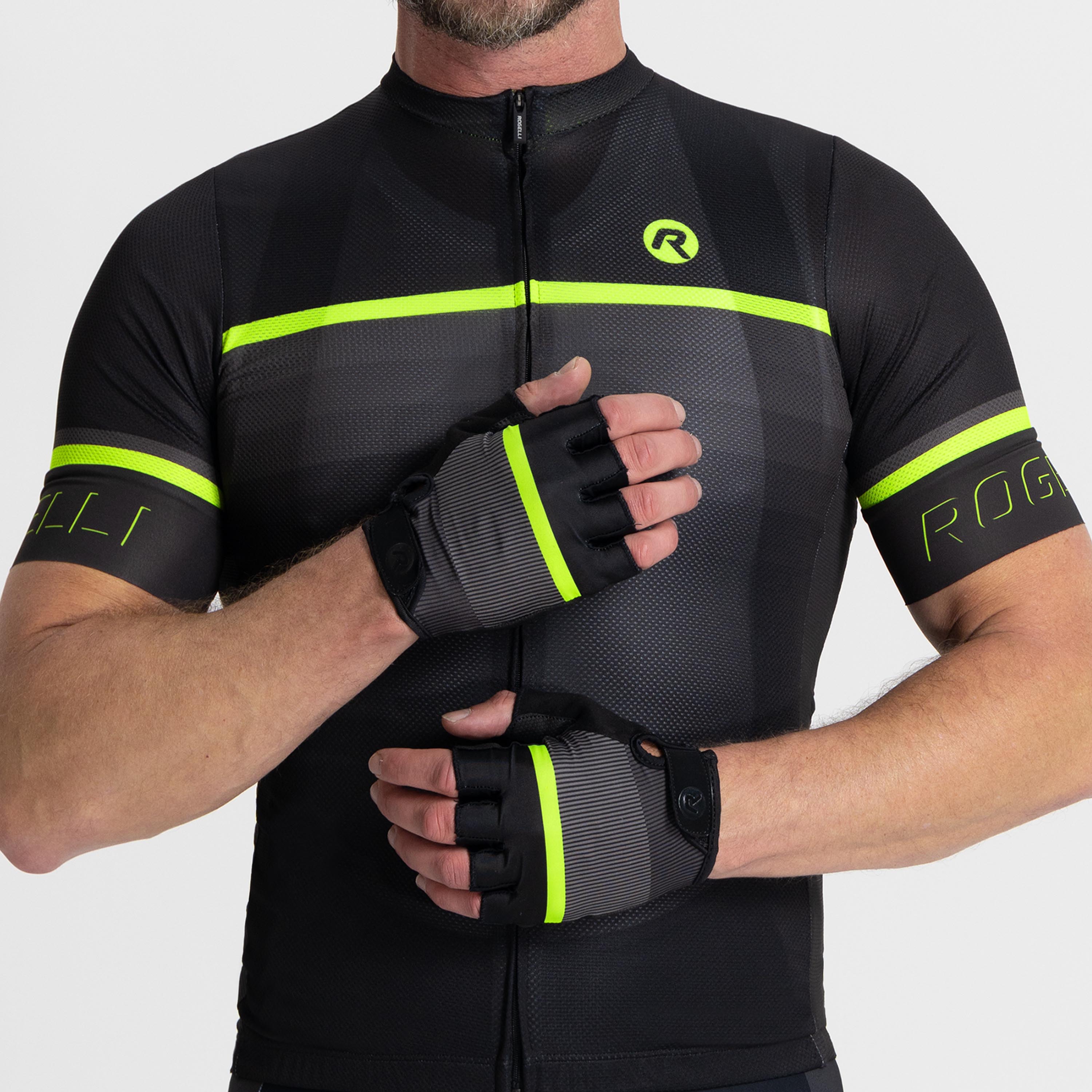 Hero II bicycle gloves Men - black/gray/neon yellow