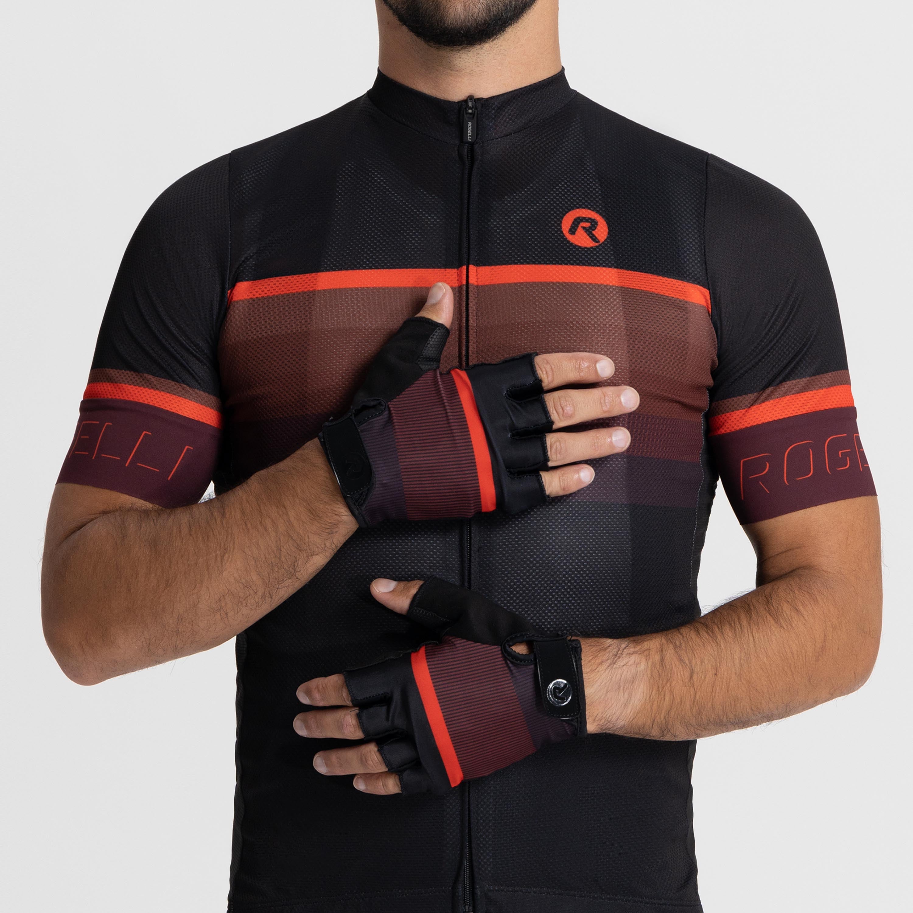 Hero II bicycle gloves Men - Black/Bordeaux/Red