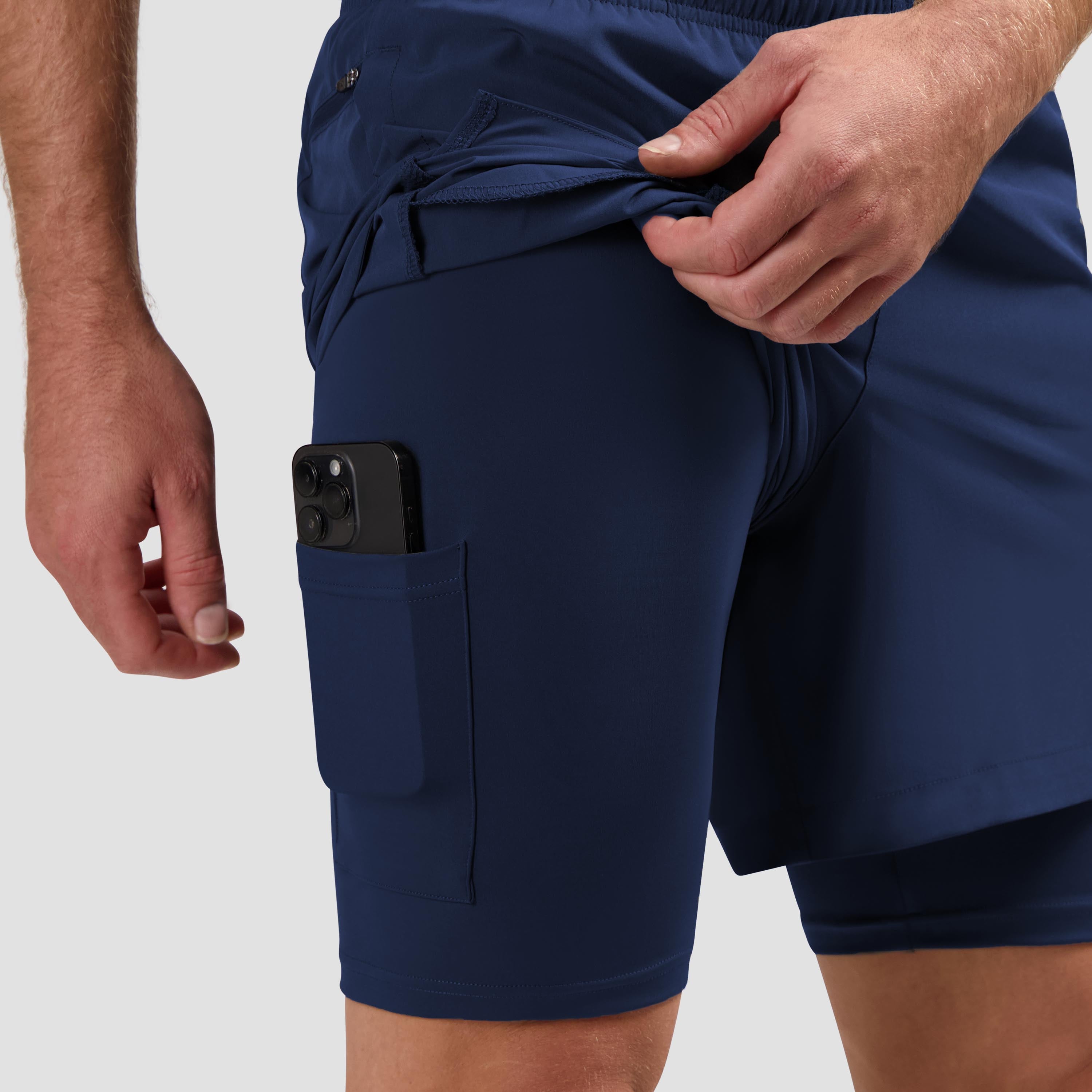 Essential 2-in-1 Hardloopshort Heren - blauw