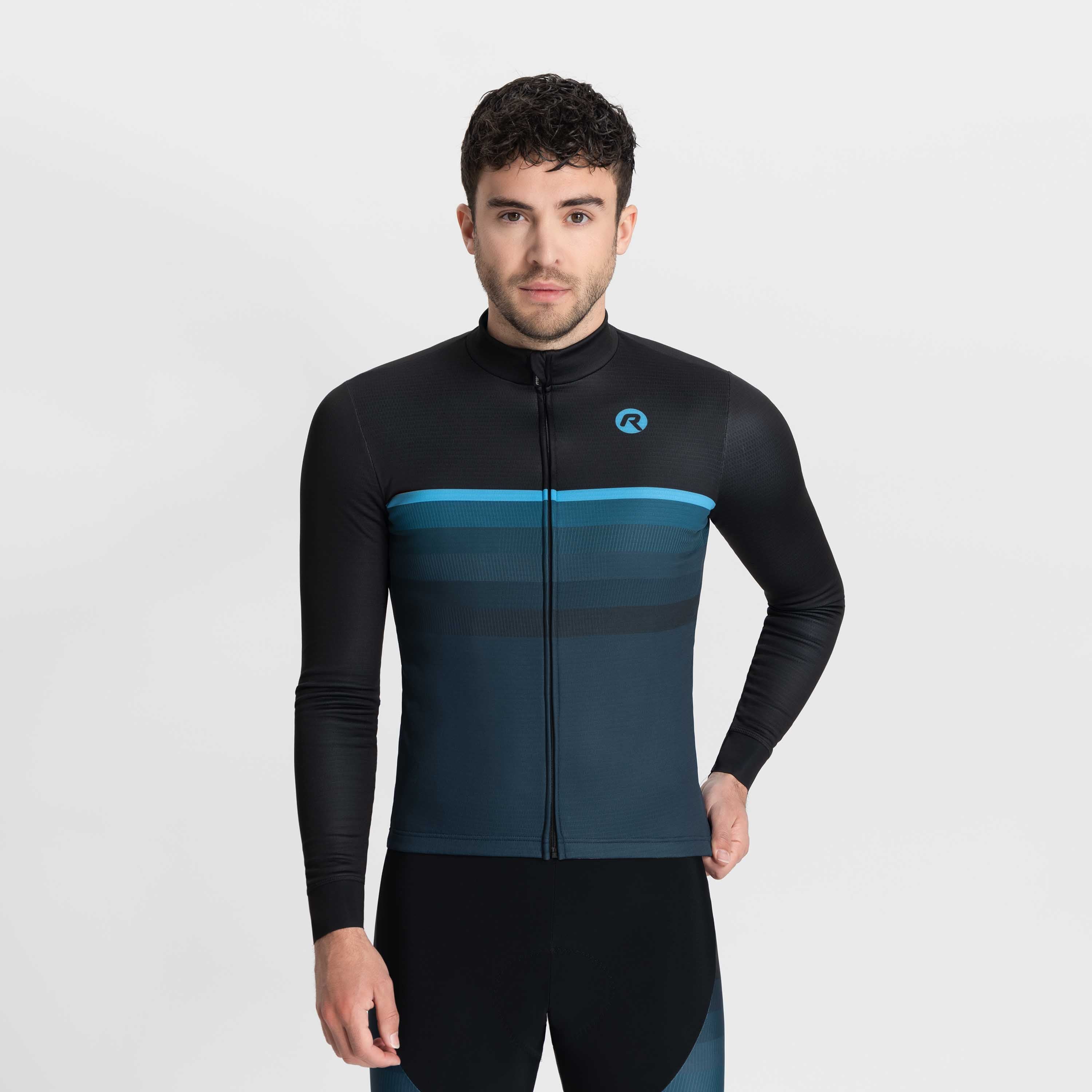 Hero II Fietsshirt Lange Mouw Heren - Zwart/Blauw