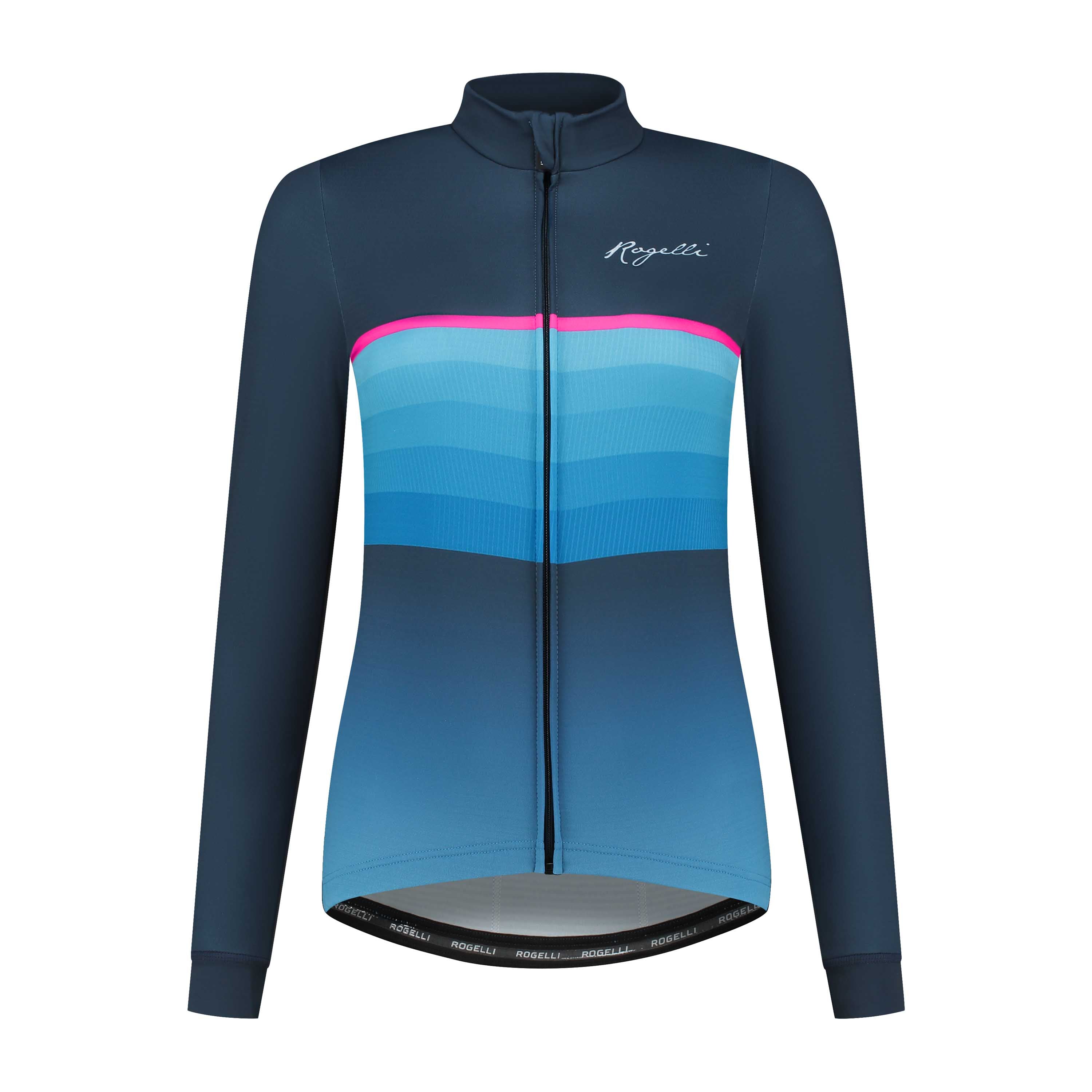 Impress II Fietsshirt Lange Mouw Dames - Blauw/Roze
