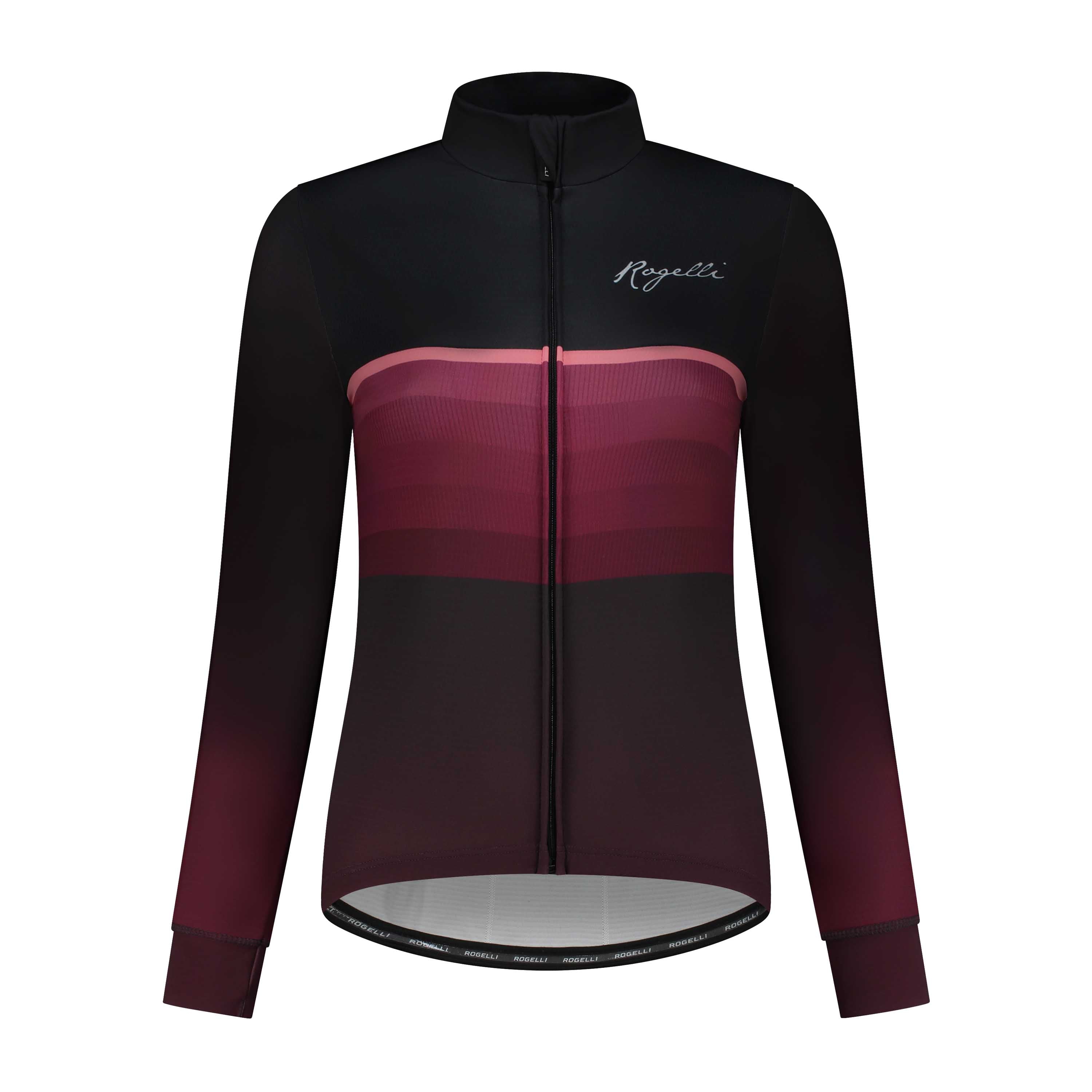 Impress II Fietsshirt Lange Mouw Dames - Bordeaux/Koraal