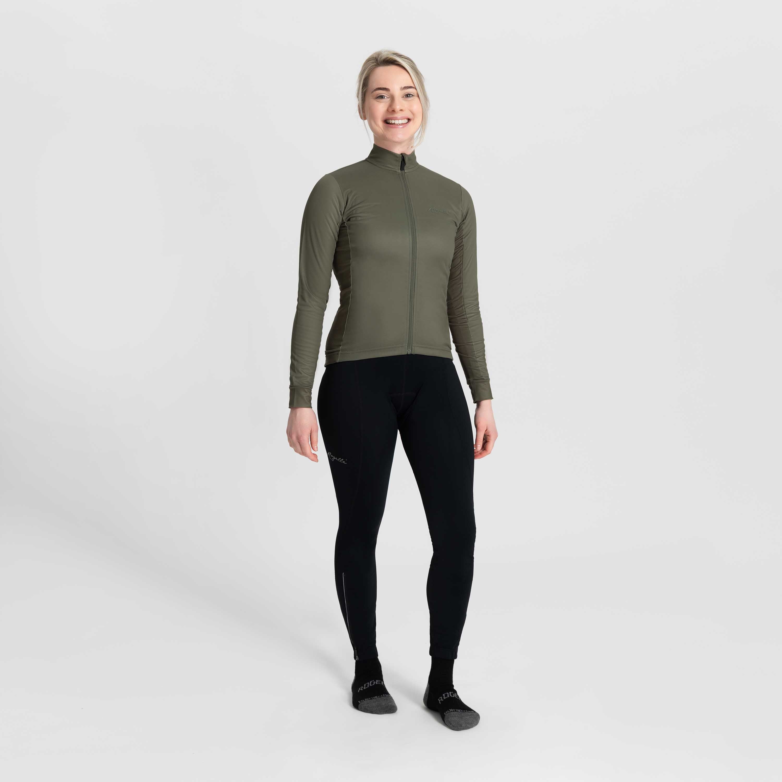 Core Fietsshirt Lange Mouw Dames - Legergroen