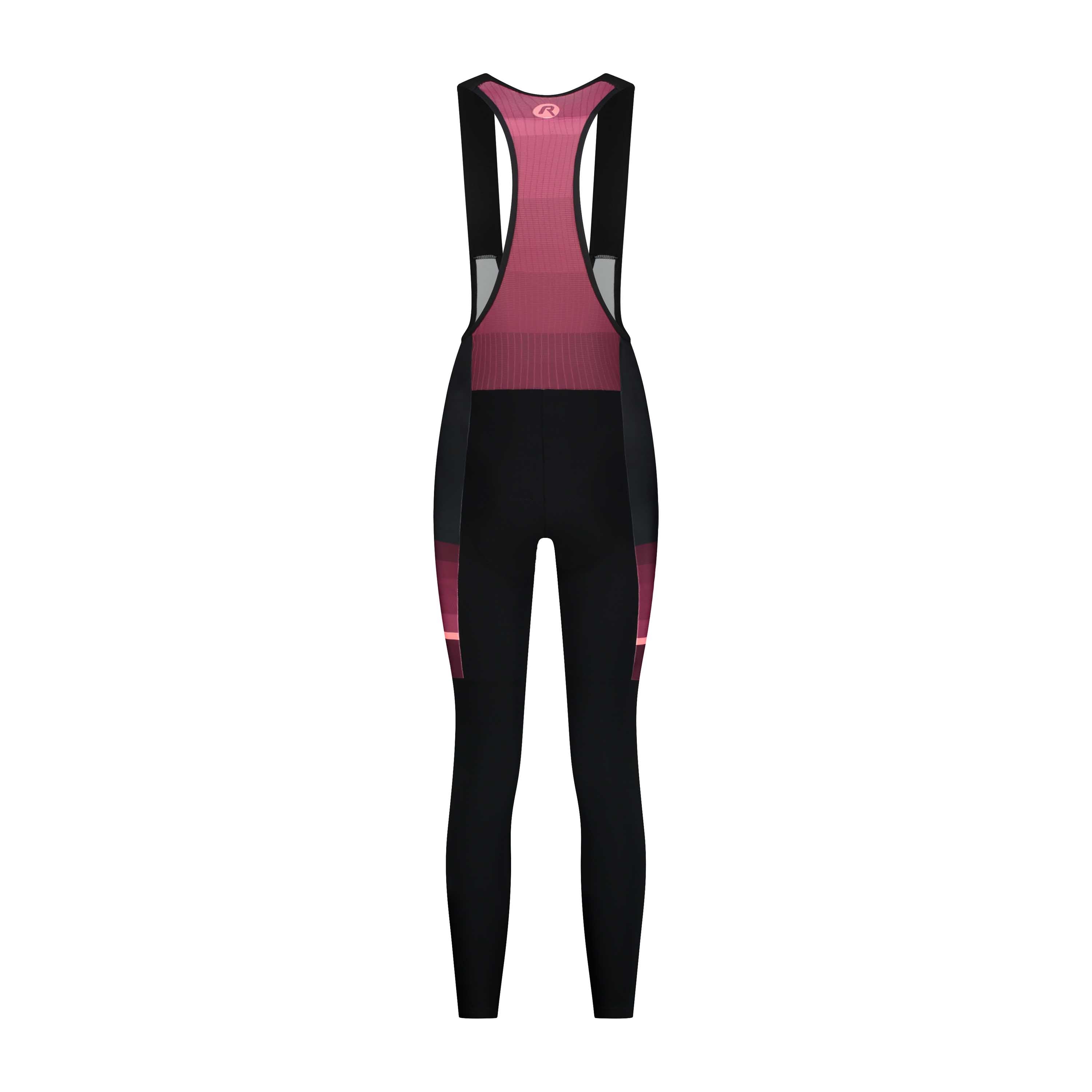 Impress II Lange Fietsbroek Dames - Zwart/Bordeaux/Koraal