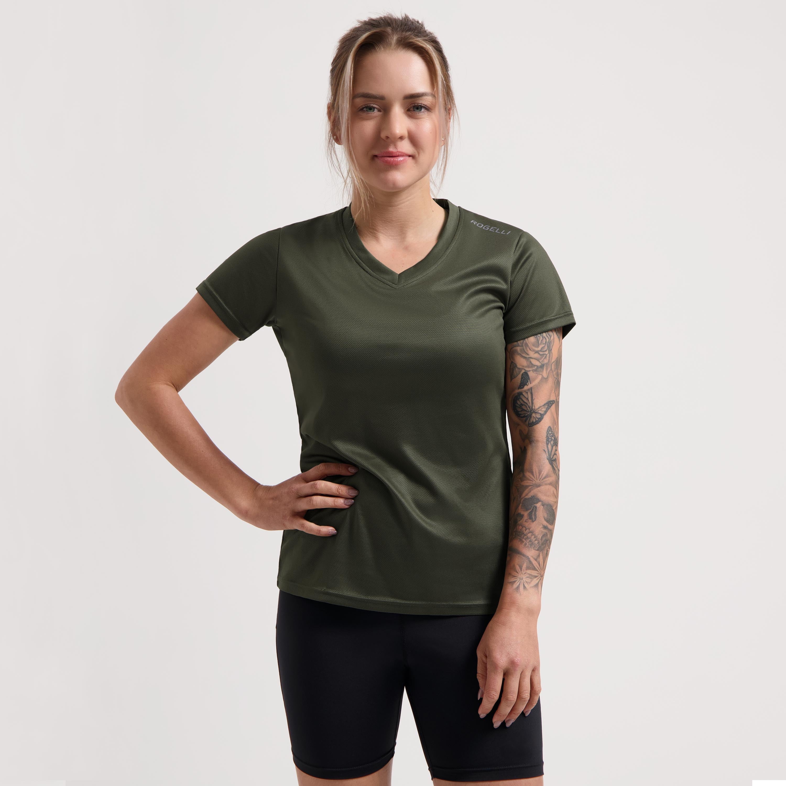 Promo Hardloopshirt Dames - Legergroen