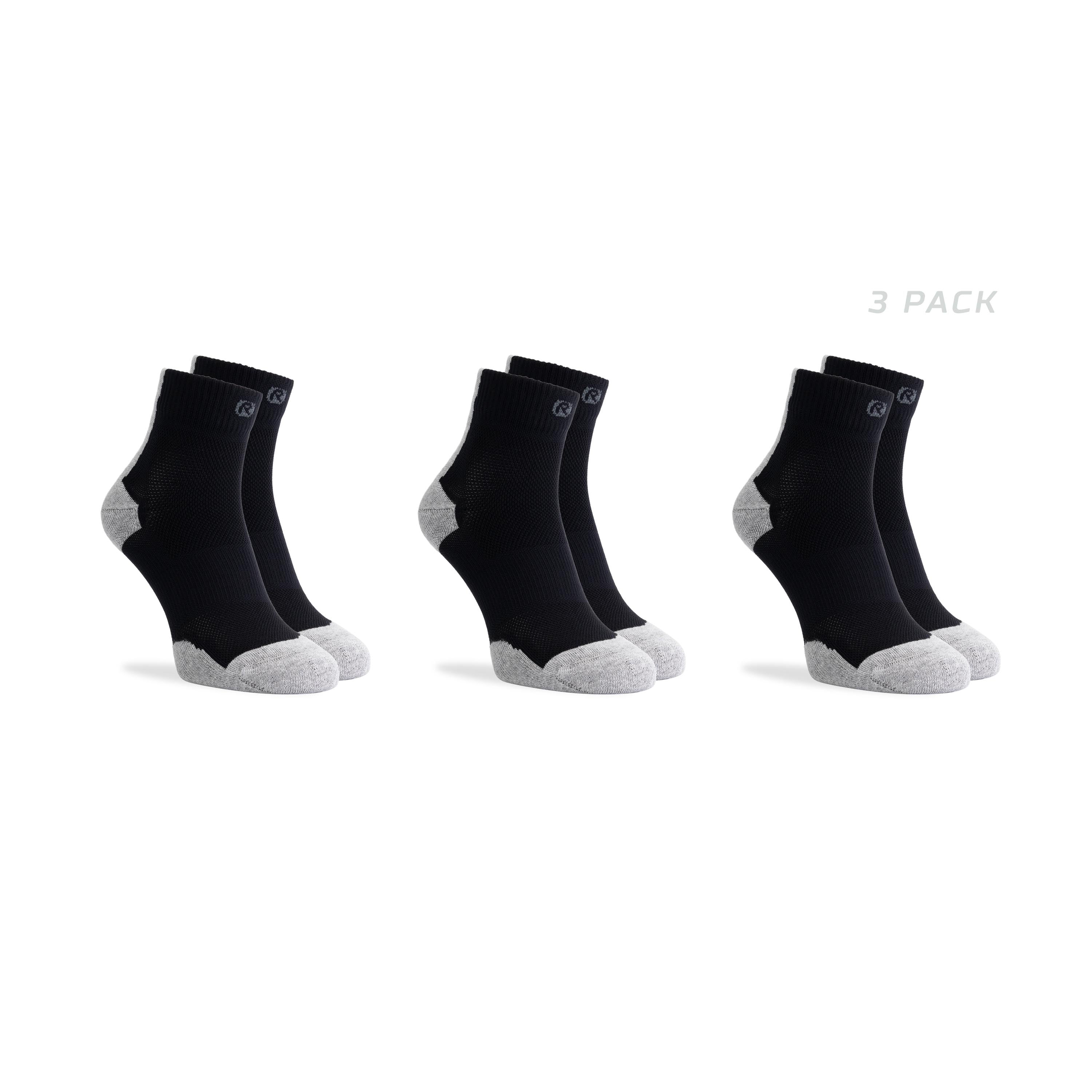3-Pack Core Hardloopsokken - Zwart/Grijs
