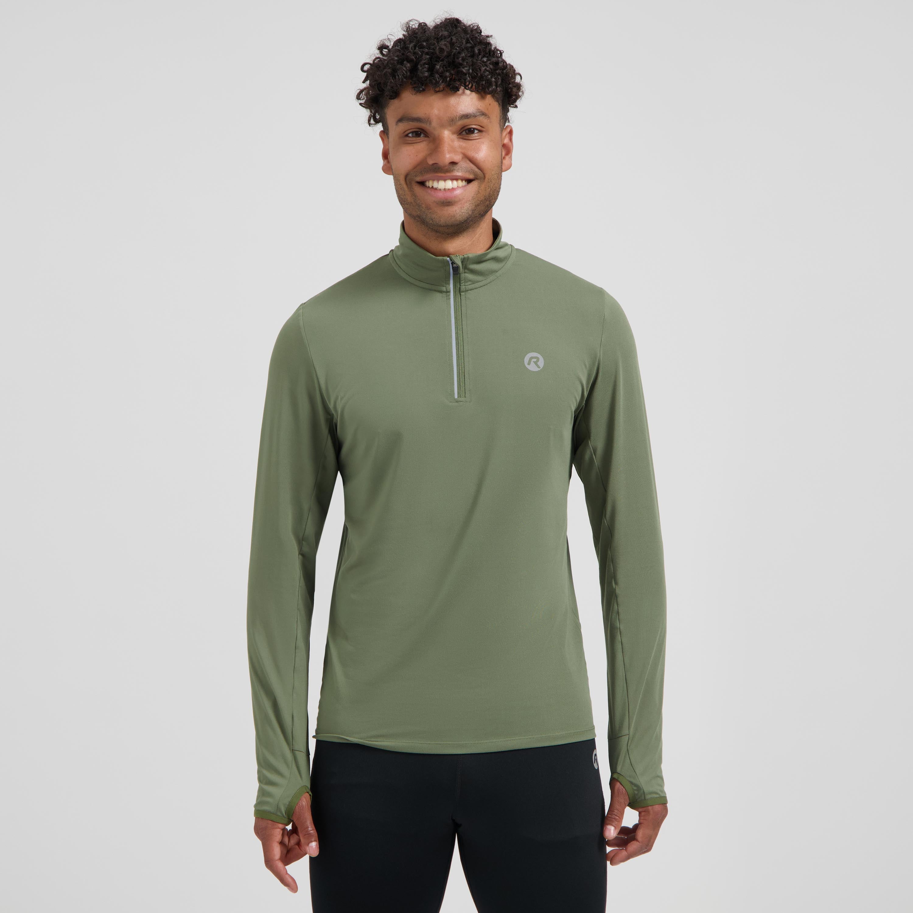 Core Hardlooptop Lange Mouw 1/2 Zip Heren - Legergroen