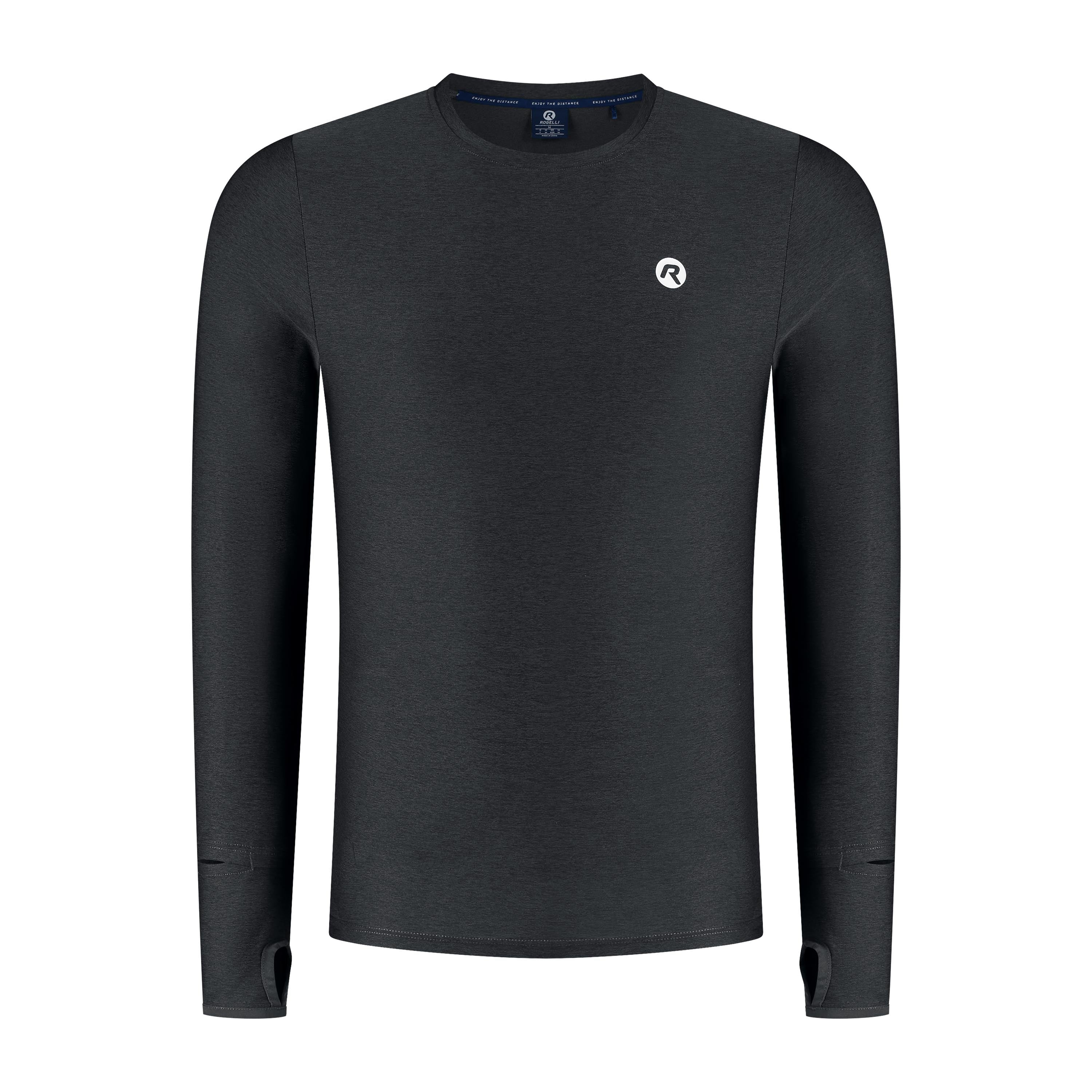 Essential Hardloopshirt Lange Mouw Heren - Zwart